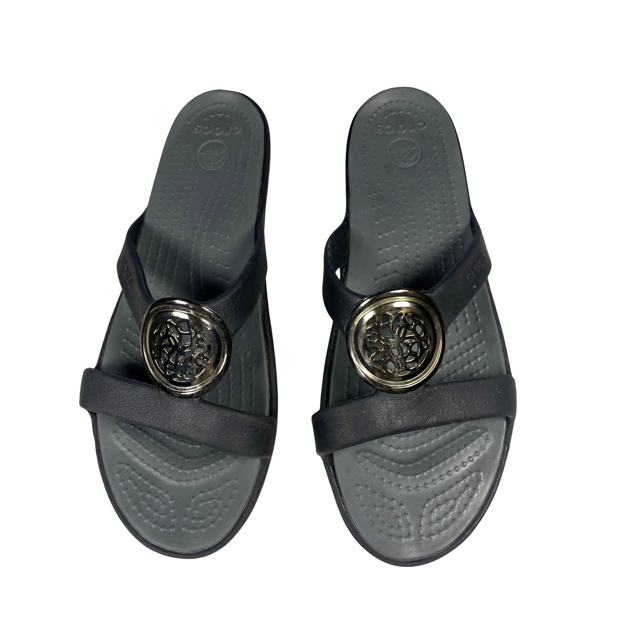 Crocs Crocs Sanrah Women's 10 Black Slides Sandals Flats Slip On S Size US 10 / IT 40 - 1 Thumbnail