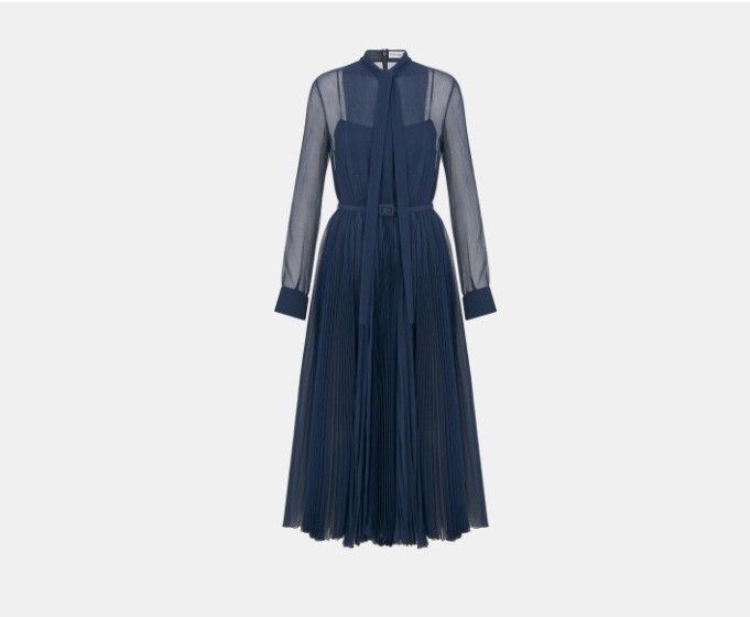 Dior o1w1db10425 351R63A Robe in Navy Blue Size M / US 6-8 / IT 42-44 - 1 Thumbnail