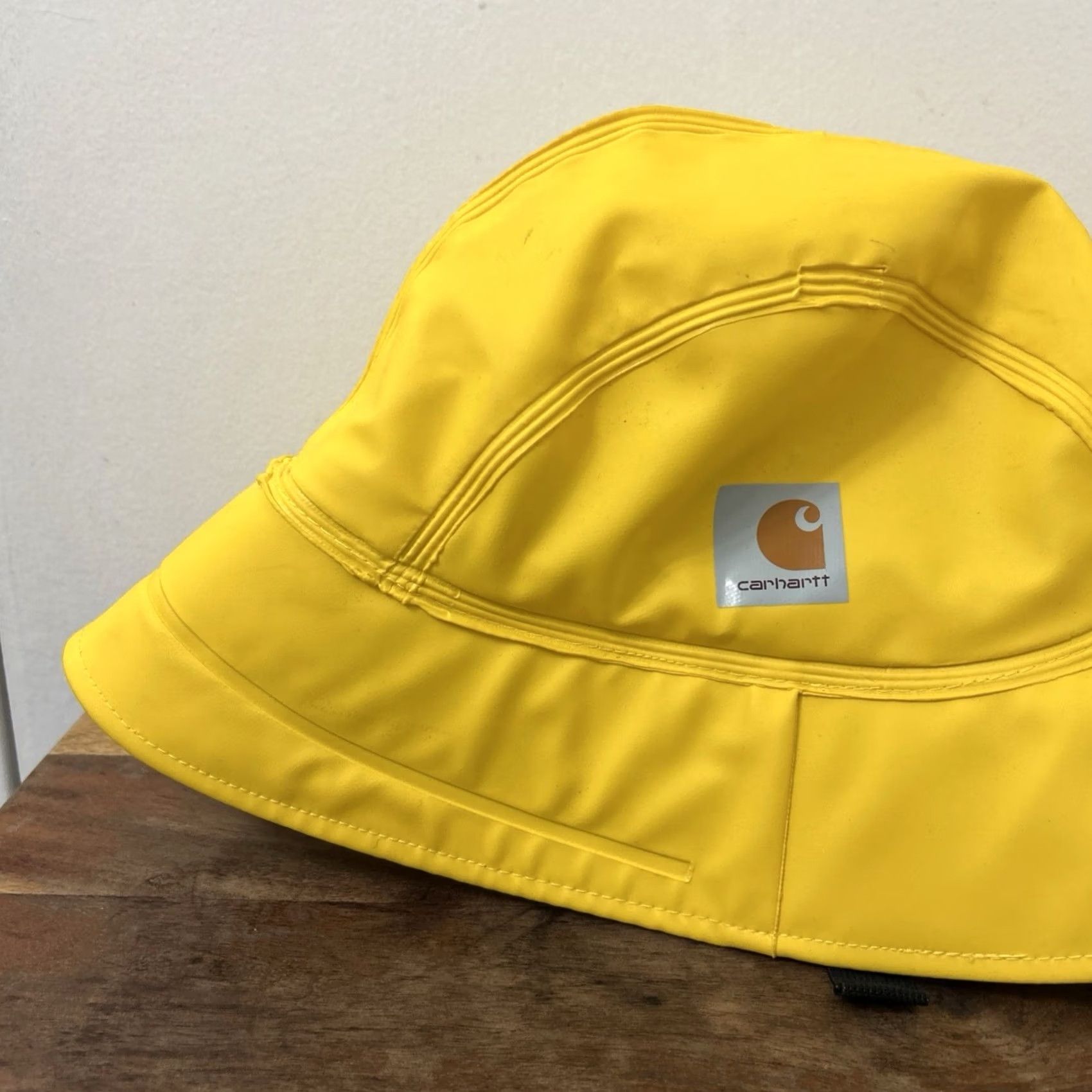 Carhartt VINTAGE Carhartt Surrey Hat Mens M/L Yellow Waterproof PVC Bucket Lined Hat 101181 701 Size ONE SIZE - 2 Thumbnail