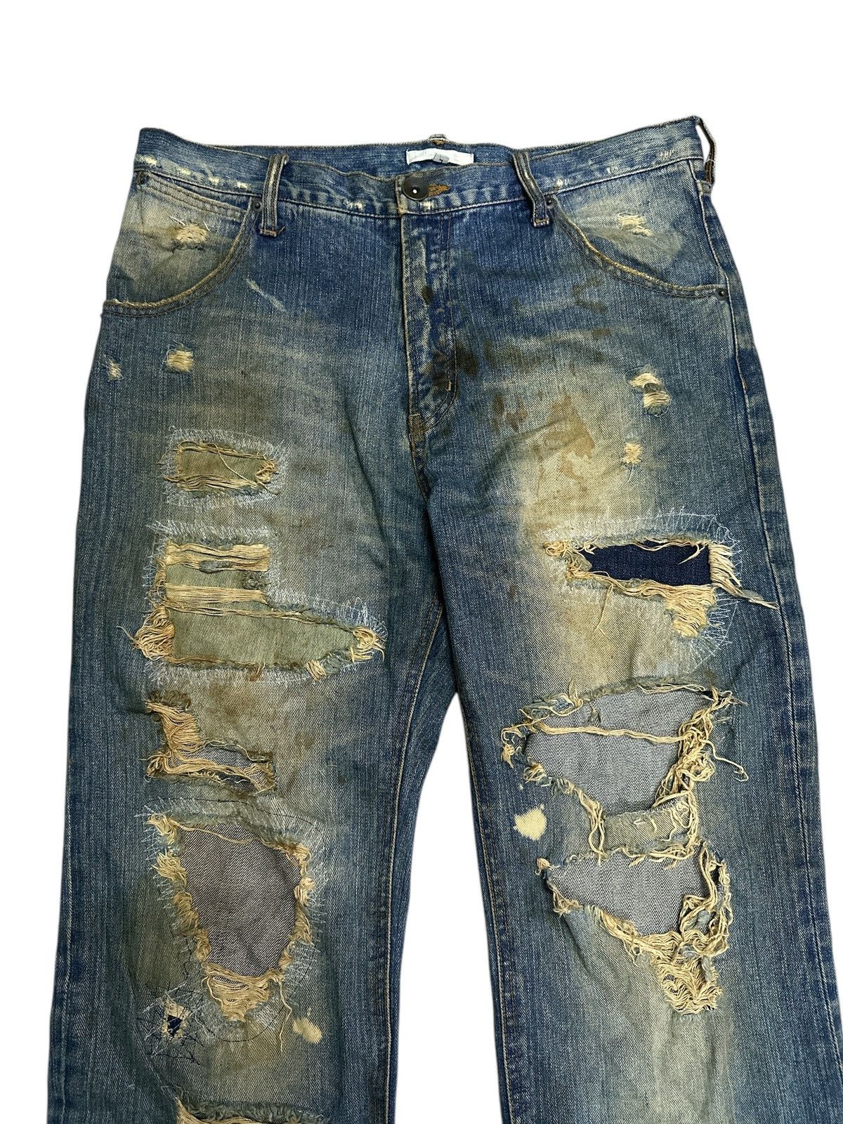 Kapital Distress Denim 90s Fashion Grunge exhibition Style Sashiko . Size US 32 / EU 48 - 4 Thumbnail