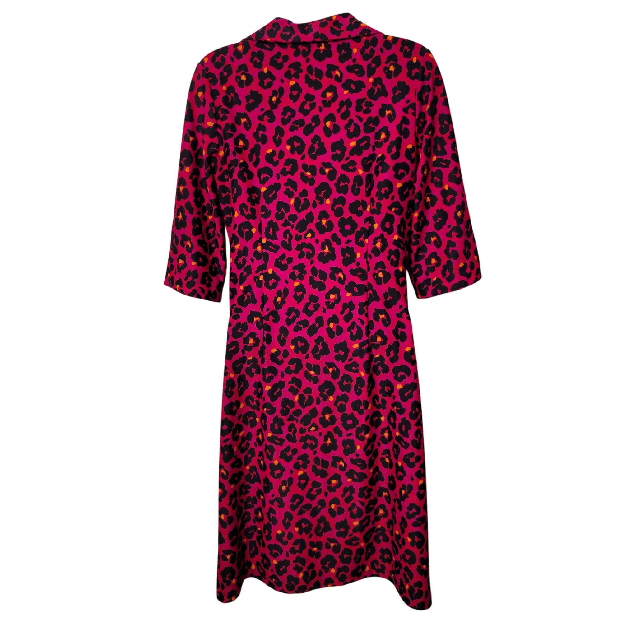 Other Jude Connally Hot Pink Animal Print Leopard Dress S USA V Ne Size S / US 4 / IT 40 - 3 Thumbnail