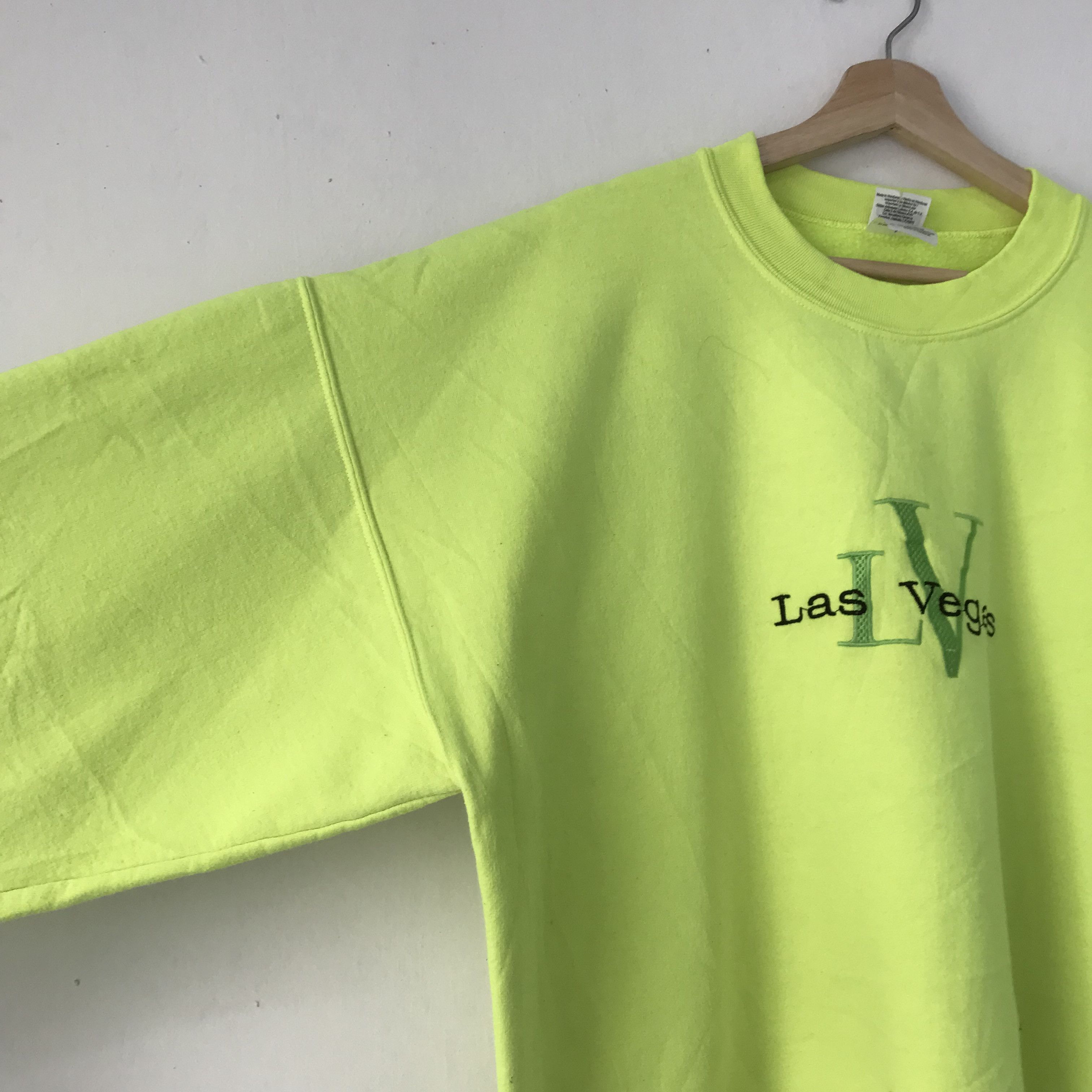 Vintage Vintage Las Vegas Usa Green Sweatshirt - 428 Size US XL / EU 56 / 4 - 4 Thumbnail