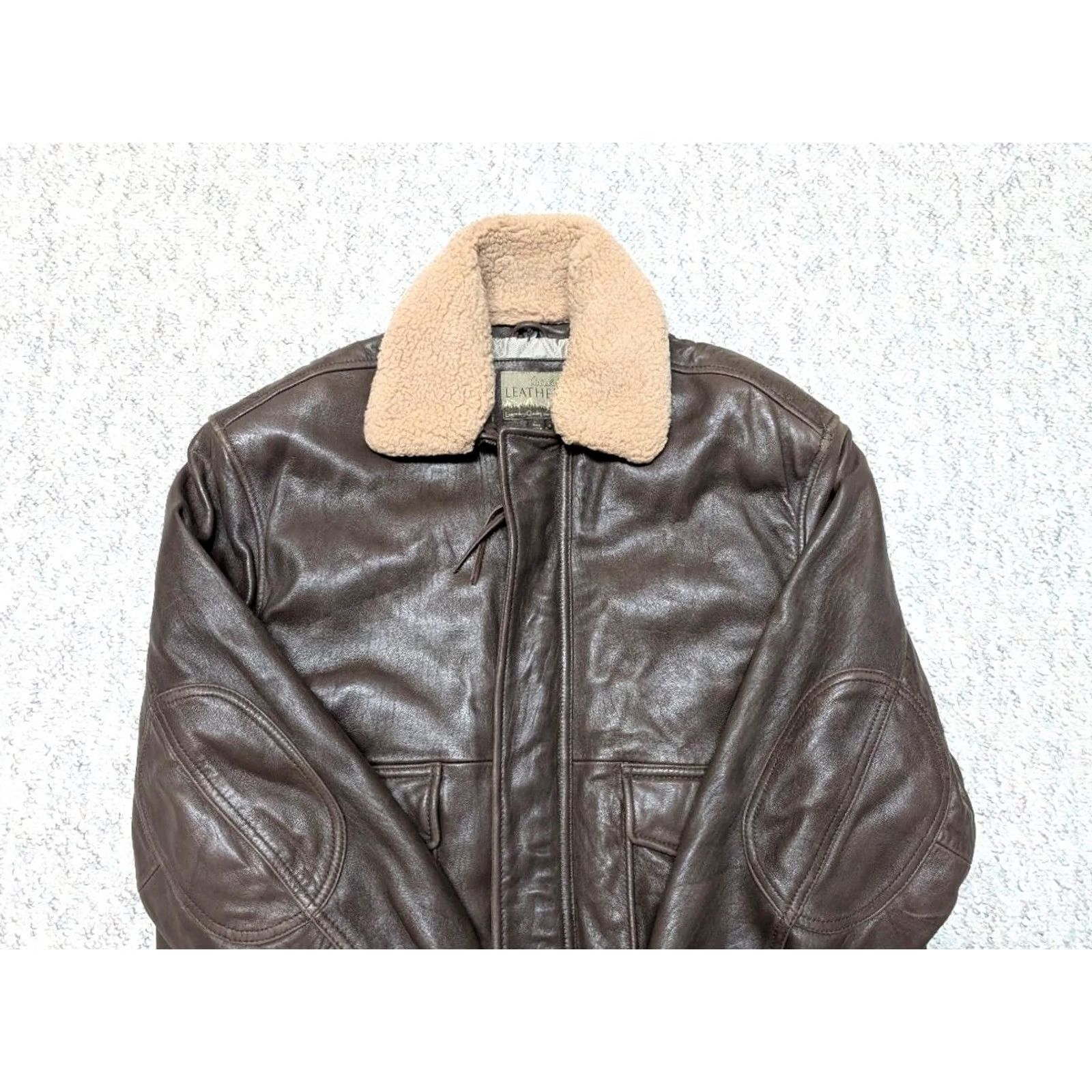 Vintage VINTAGE Cabela's bomber jacket Leather brown L Mens Lambskin 44-46 Flight aviation Size US L / EU 52-54 / 3 - 2 Thumbnail