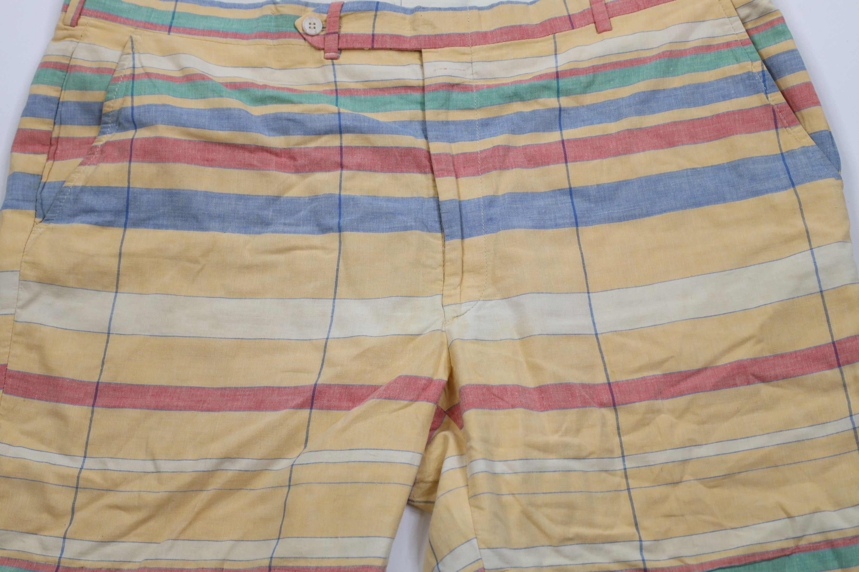 Vintage Vintage 70s Streetwear Rainbow Striped Above Knee Shorts USA Size US 40 / EU 56 - 3 Thumbnail