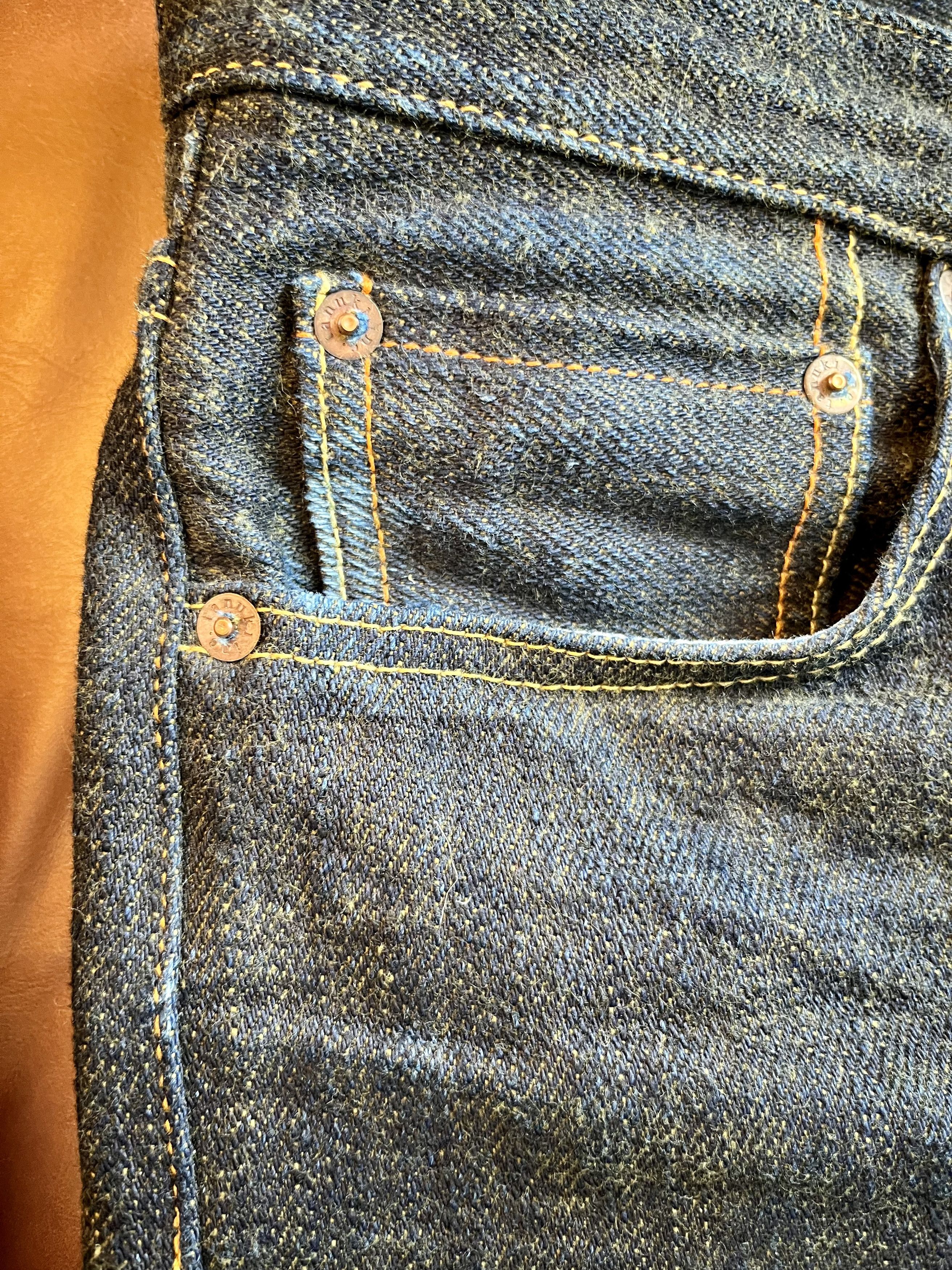 Tanuki HK6561R "Heavy Kusaki" 19.5oz Regular Straight Jeans Size US 32 / EU 48 - 5 Thumbnail