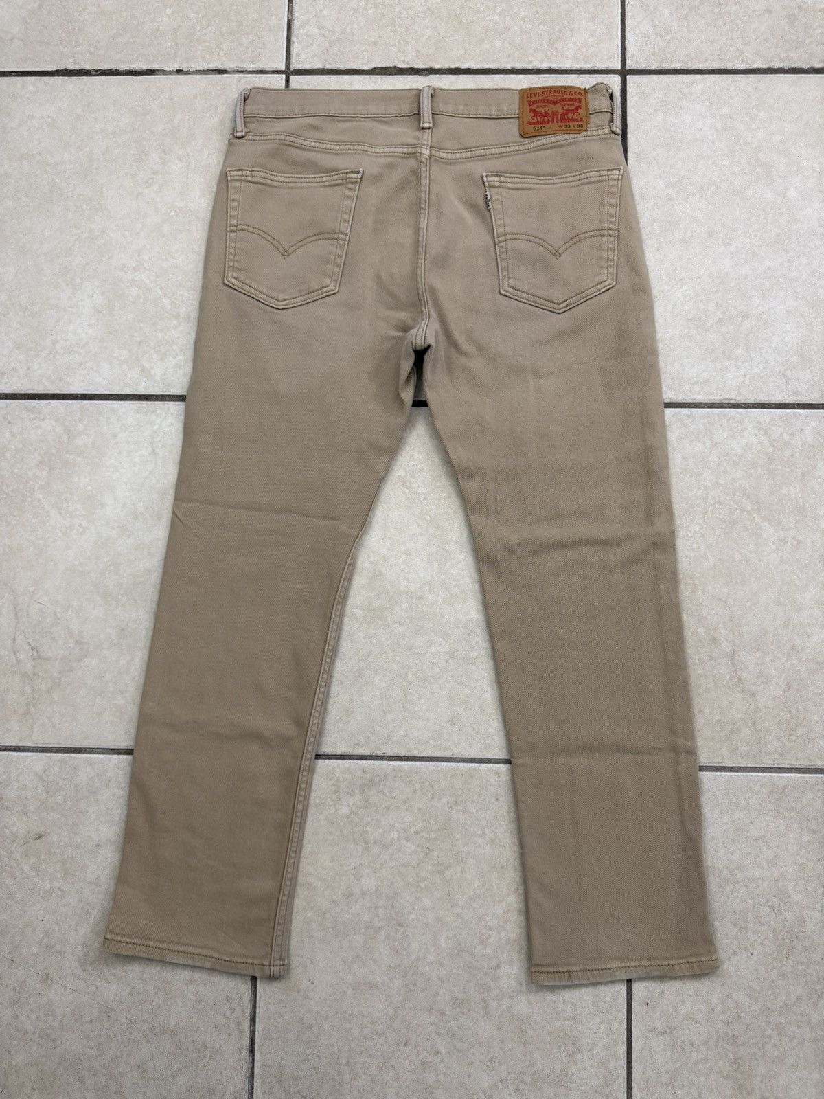 Levi's Levi’s 514 Slim Straight Beige Denim Jeans Size 33 Size US 33 - 3 Thumbnail