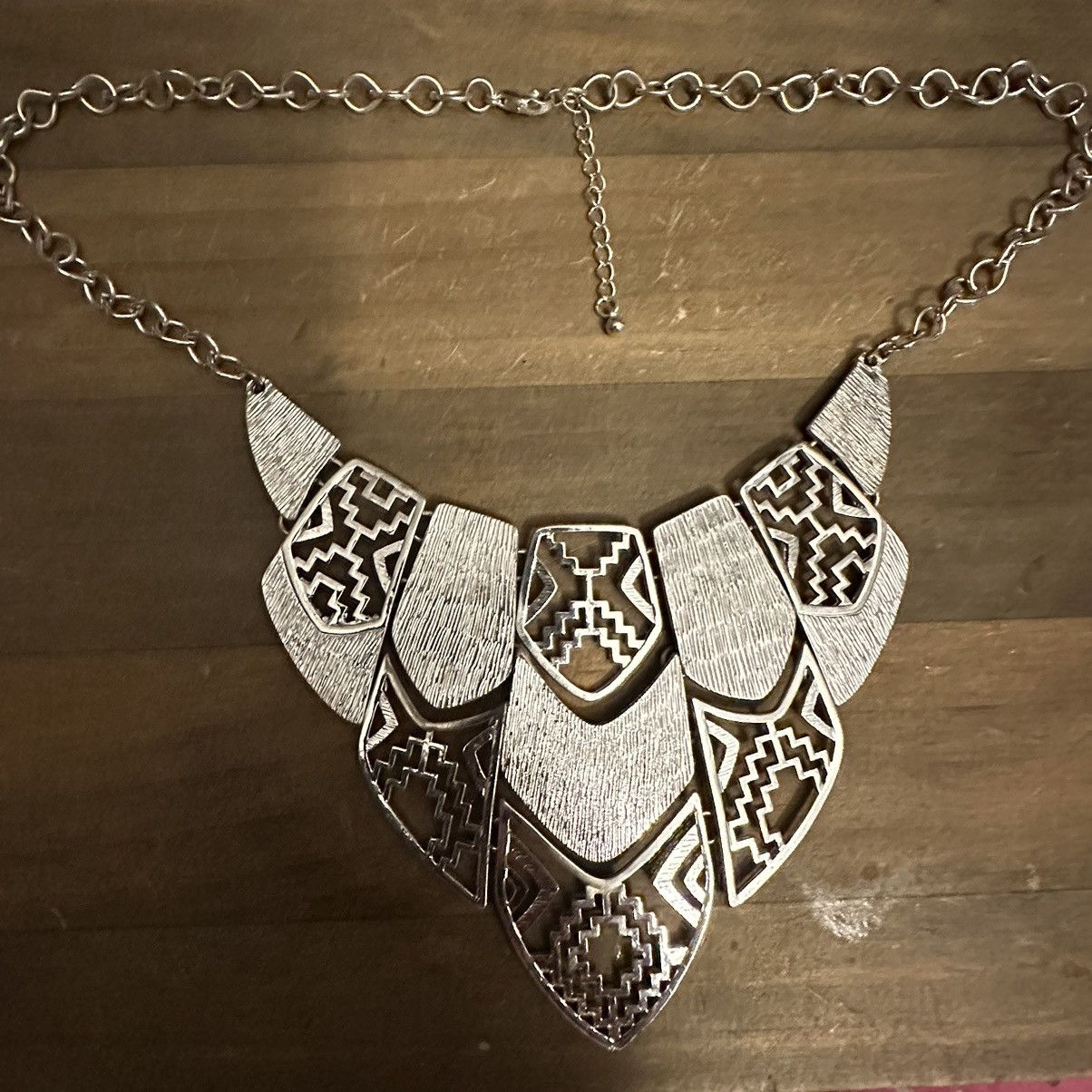 Other Silver tone geometric bib necklace Size ONE SIZE - 2 Thumbnail
