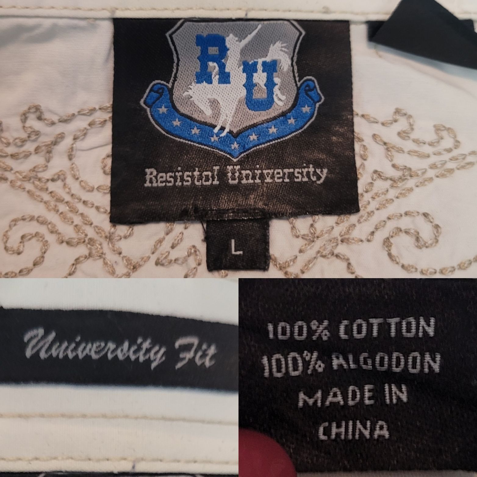 Other Resistol University Fit White Western Embroidered Pearl Snap Size US L / EU 52-54 / 3 - 3 Thumbnail