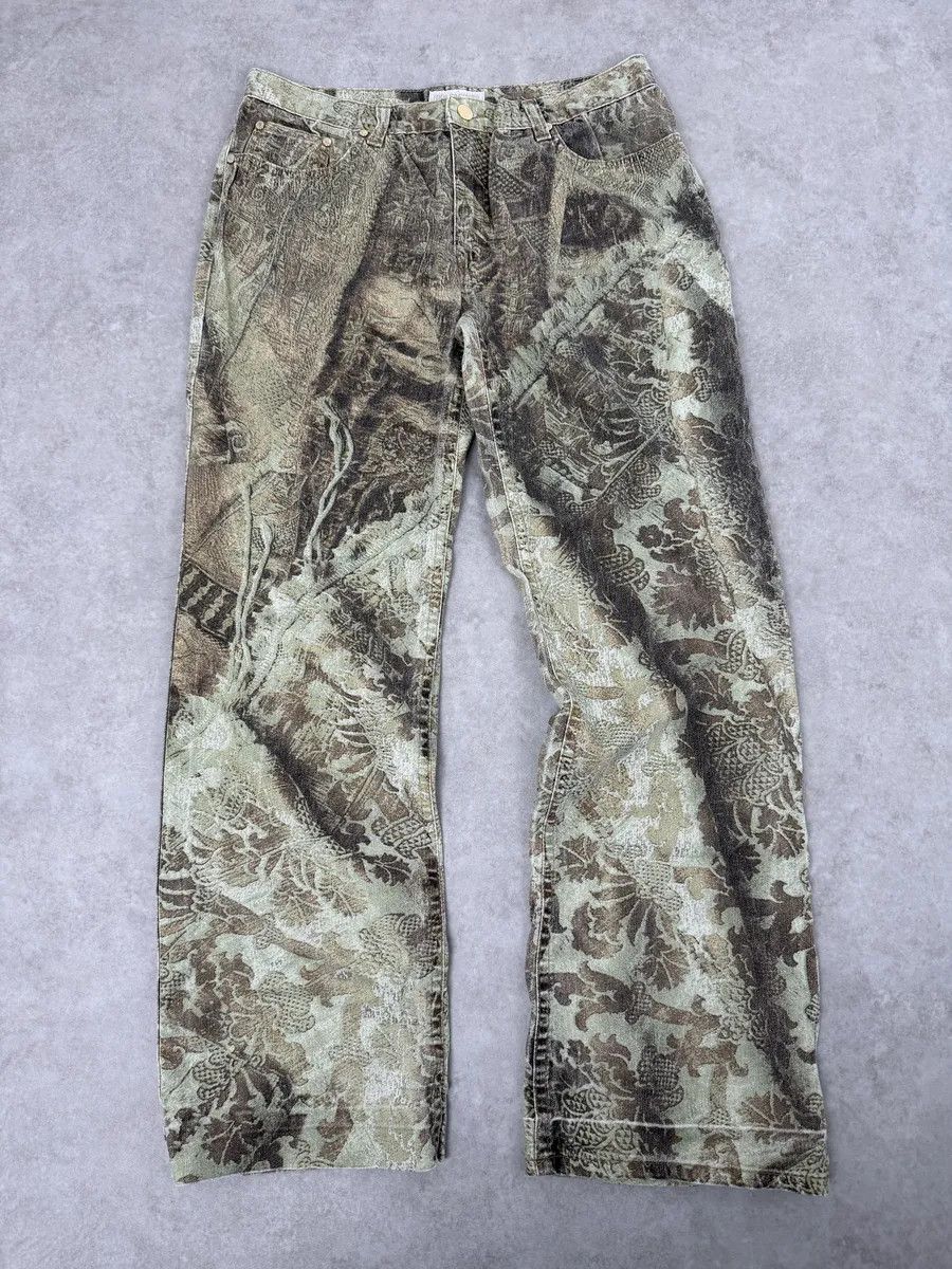 Roberto Cavalli AW2002 Roberto Cavalli Mozaic Green Abstract Forest Pants Size US 30 / EU 46 - 1 Thumbnail