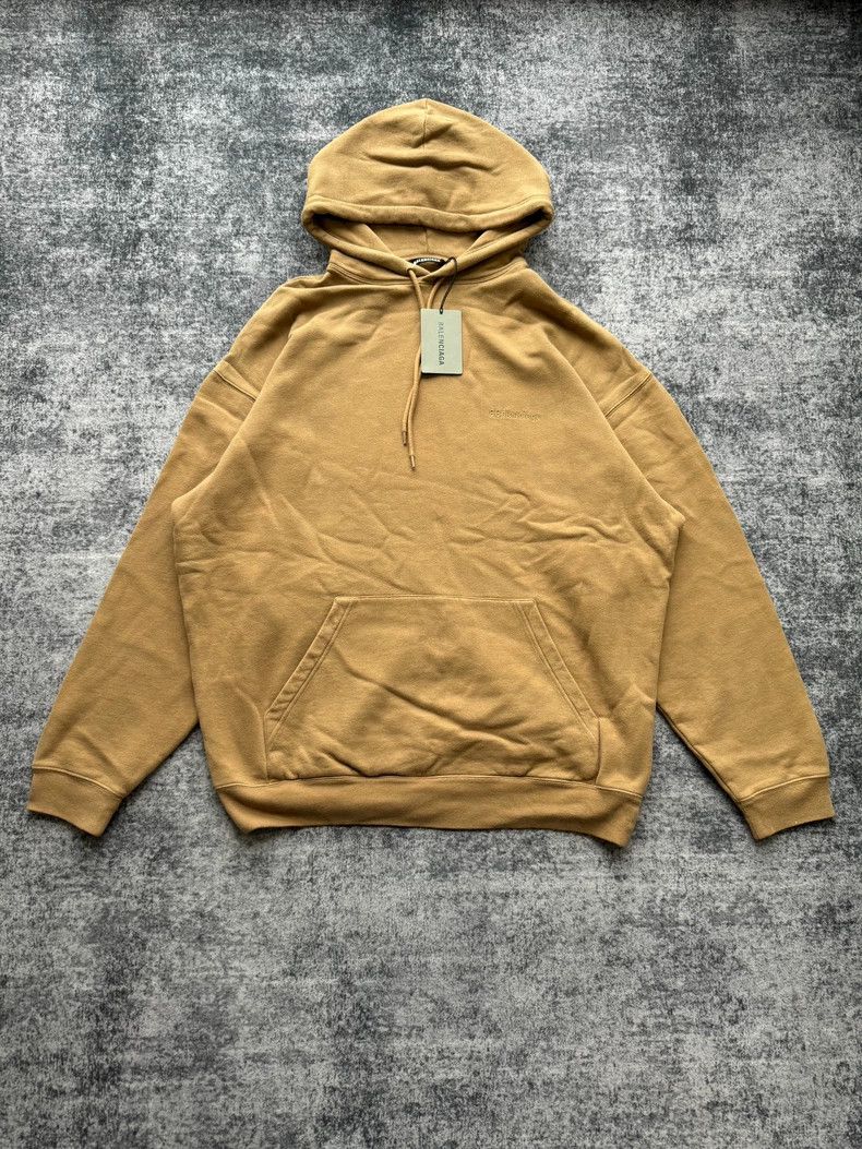 Balenciaga Balenciaga Khaki Double B Embroidered Hoodie Size US S / EU 44-46 / 1 - 1 Thumbnail