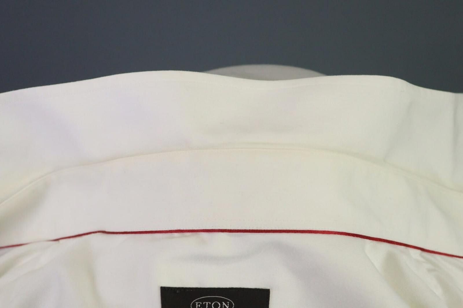Eton Eton White Cotton Collared Down Dress Shirt Size 43 Size 38R - 11 Thumbnail