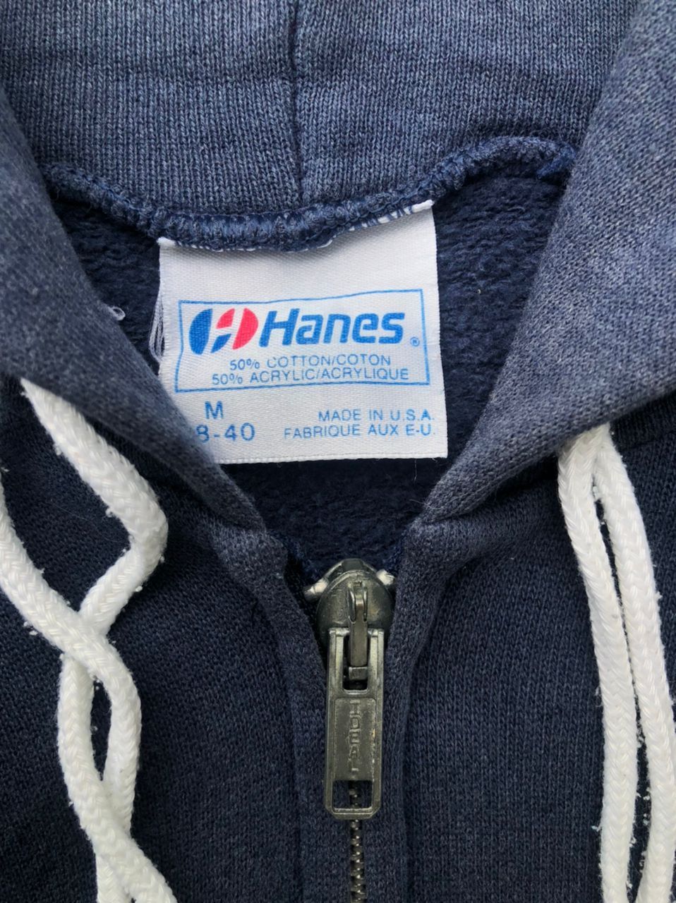 Hanes × Vintage Vintage 90s Hanes Plain Faded Zipper Hoodie Size US M / EU 48-50 / 2 - 3 Thumbnail