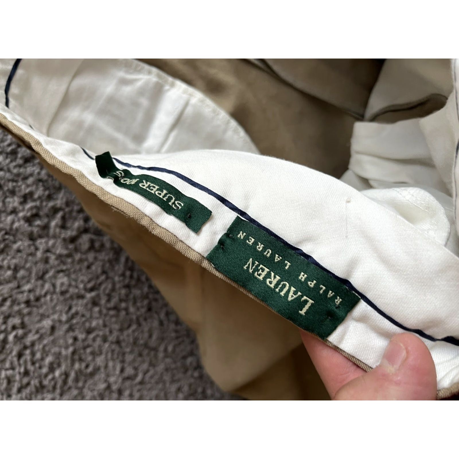 Ralph Lauren VINTAGE Lauren Ralph Lauren Dress Pants Mens Khaki Beige Super 100s 36x27 Adult Regular Straight Front Beige Pants Men Size US 36 / EU 52 - 5 Thumbnail