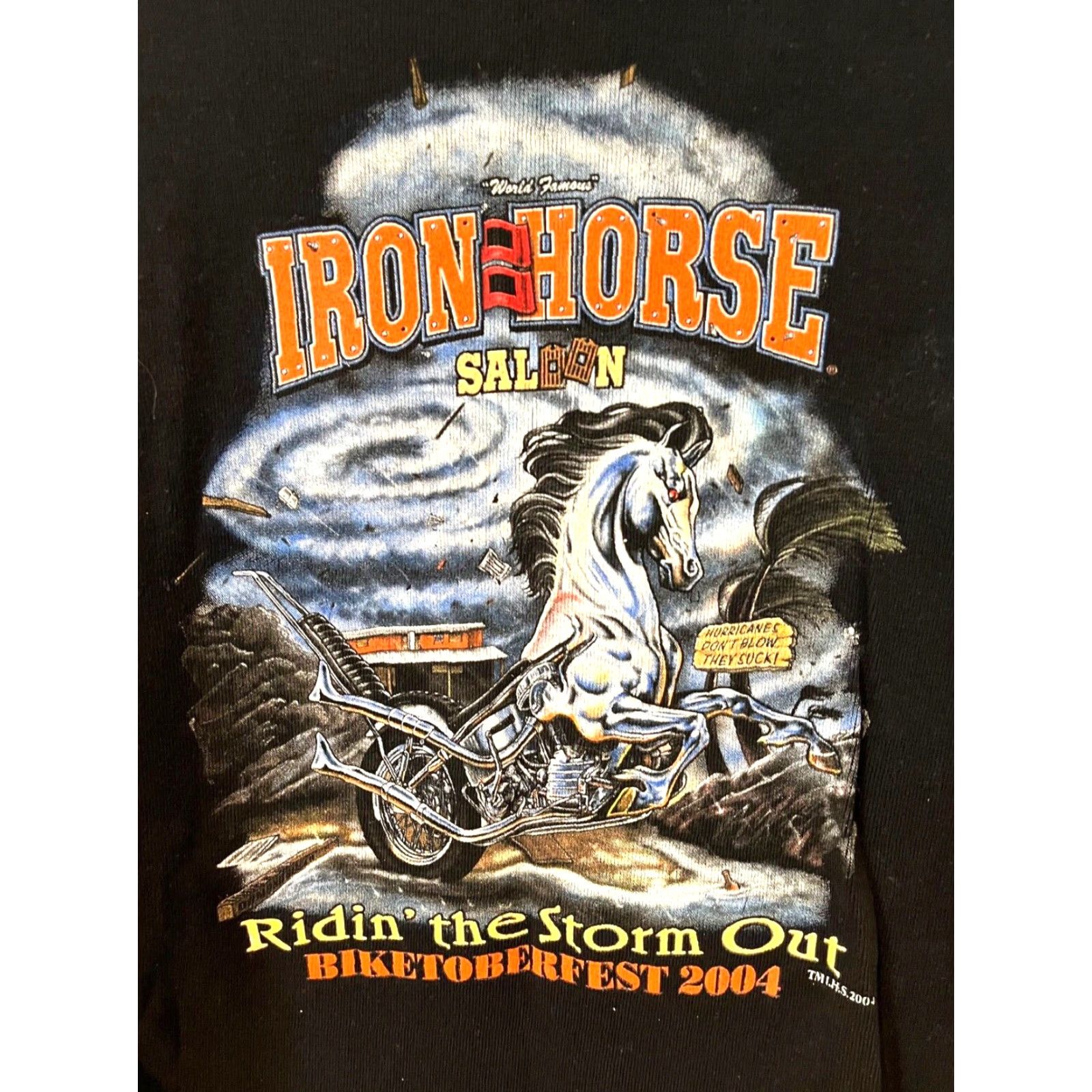 Vintage VINTAGE Iron Horse Saloon 2004 Biketoberfest Women's Sz. M Henley Harley Motorcycle Size M / US 6-8 / IT 42-44 - 6 Thumbnail