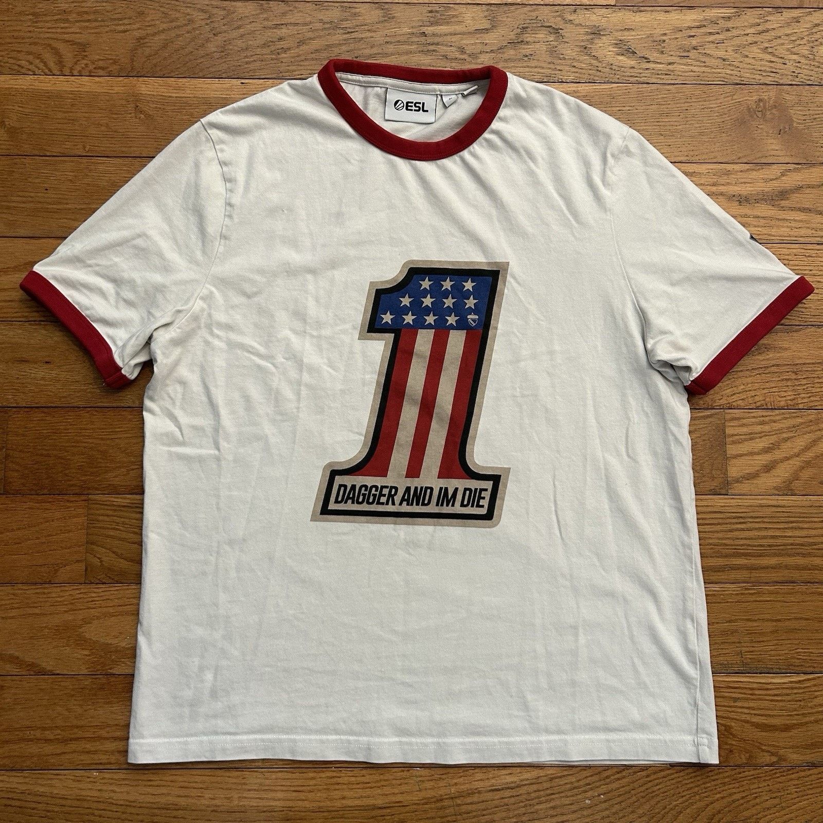 Other ESL 1 Dagger And I’m Die Dota 2 Video Game Ringer Tee Shirt Size US M / EU 48-50 / 2 - 1 Thumbnail