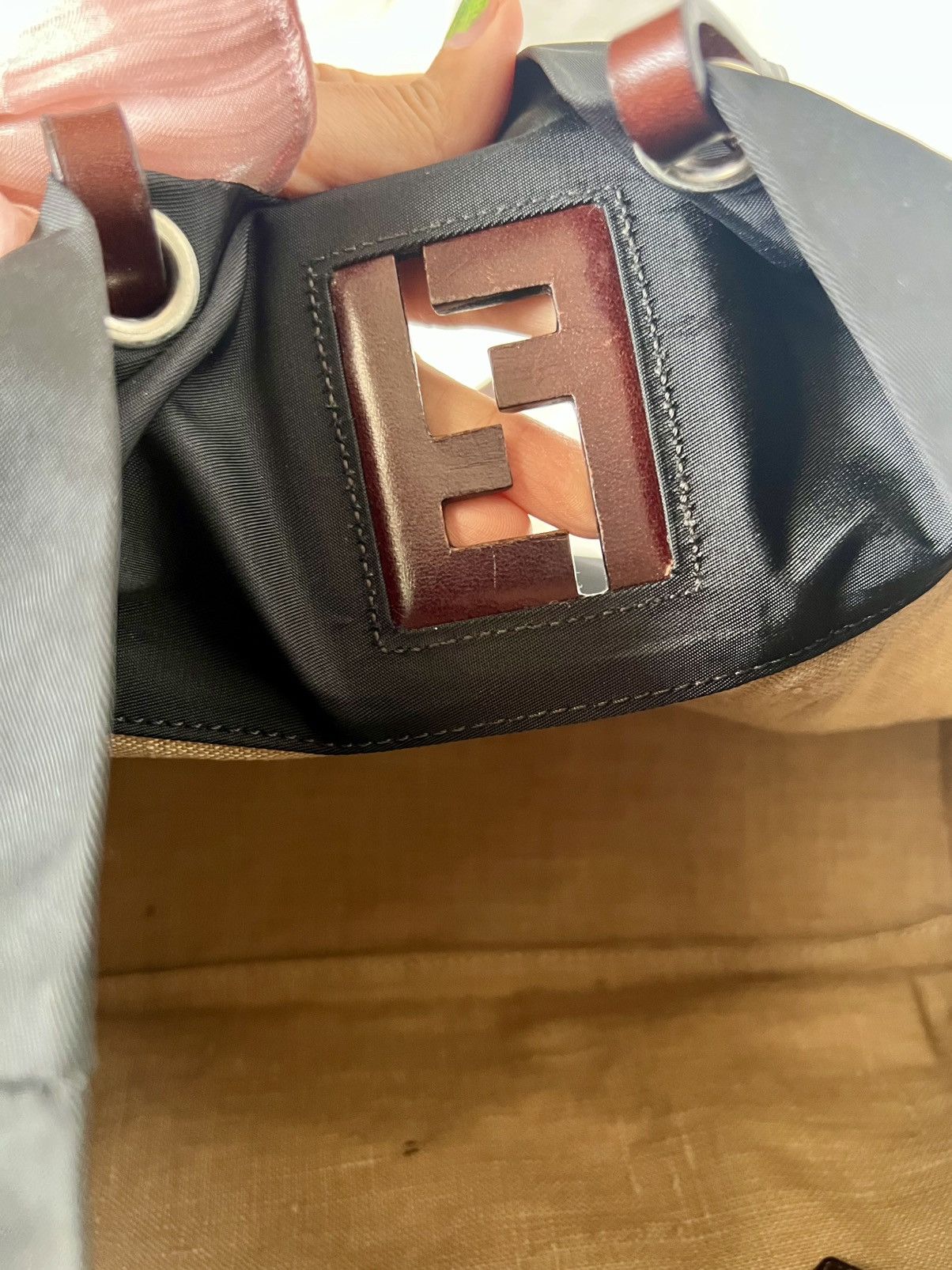 Fendi Fendi Nylon FF Logo Tote – Black Size ONE SIZE - 15 Thumbnail