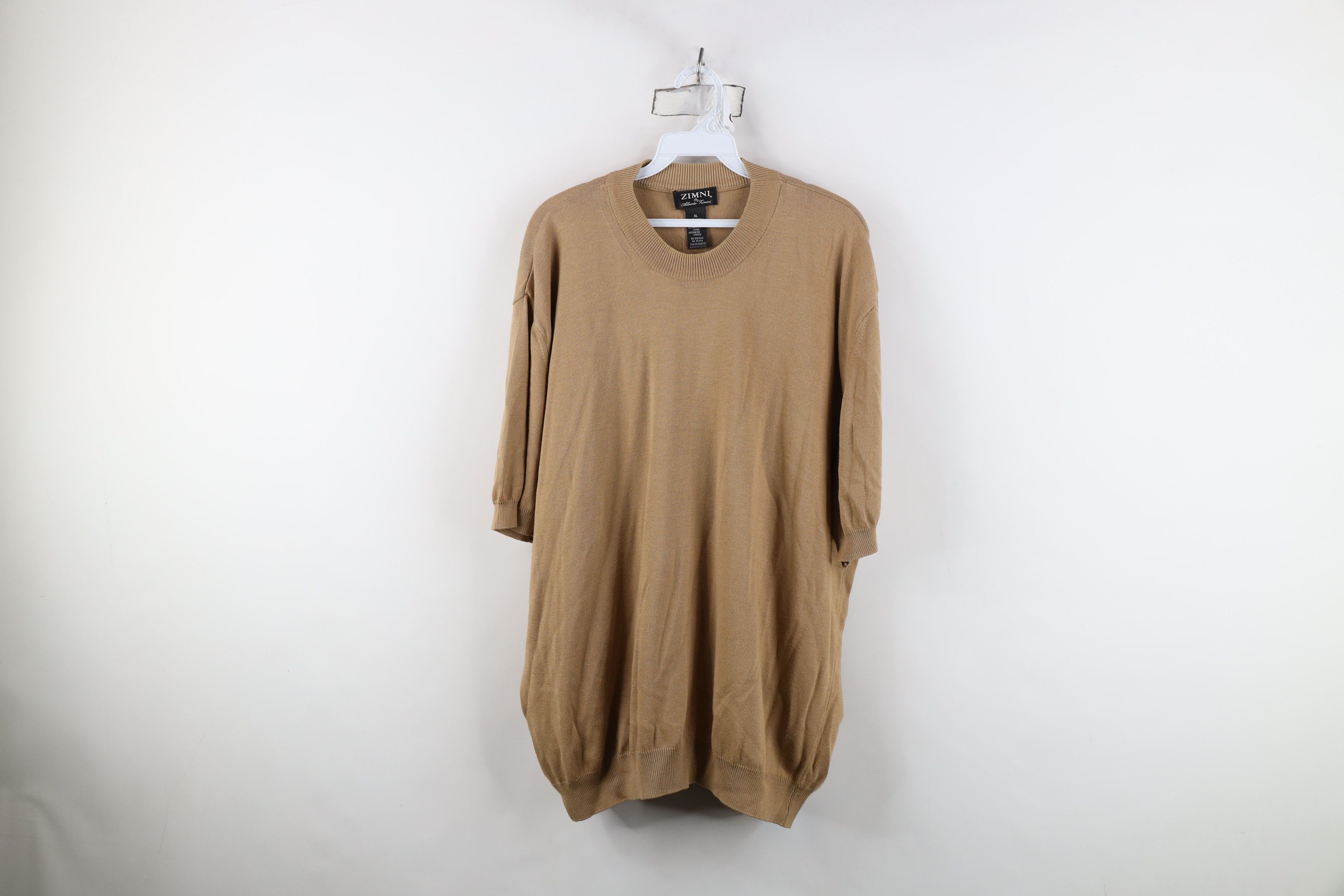 Vintage Vintage 90s Streetwear Blank Short Sleeve Knit Sweater Brown Size US XL / EU 56 / 4 - 1 Thumbnail