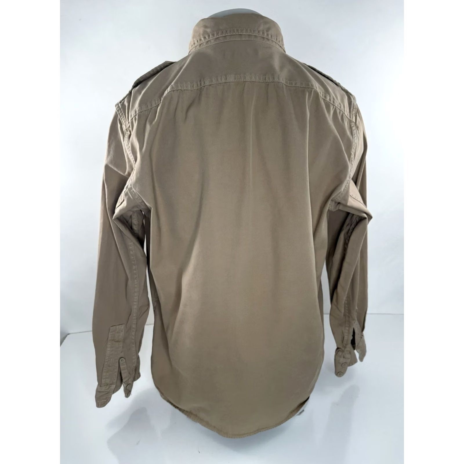 Vintage J PETERMAN SAFARI Shirt Mens XL Tan Button-Up Long Sleeve Size US XL / EU 56 / 4 - 3 Thumbnail