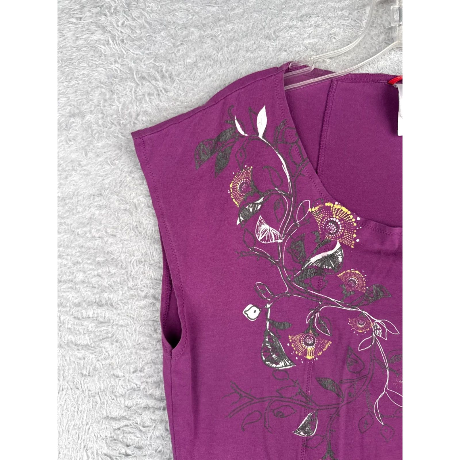 The North Face The North Face Shirt Women XL Purple Floral Tank Sleeveless Scoop Neck Casual Cotton Blend Jersey Size XL / US 12-14 / IT 48-50 - 3 Thumbnail