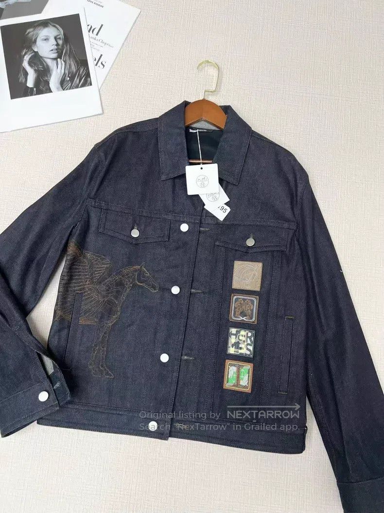 Hermes Hermes Spring/Summer 2023 floral embroidered denim jacket Size US M / EU 48-50 / 2 - 2 Thumbnail