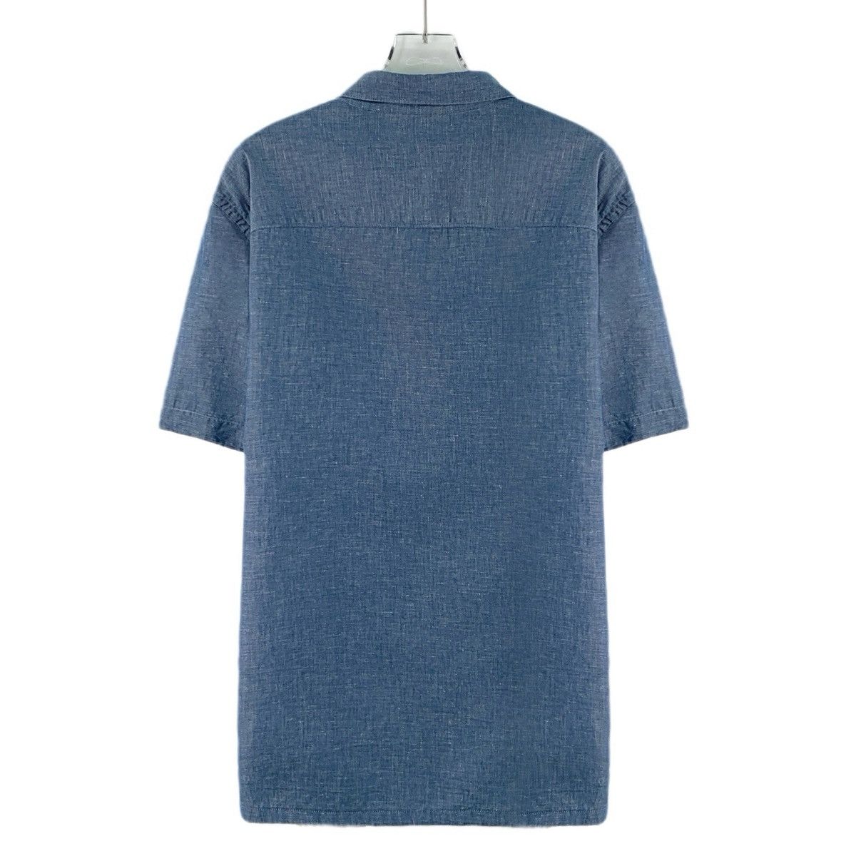 Loro Piana Loro Piana Dark Blue Collared Short Sleeve Shirt K26WX Size US M / EU 48-50 / 2 - 2 Thumbnail