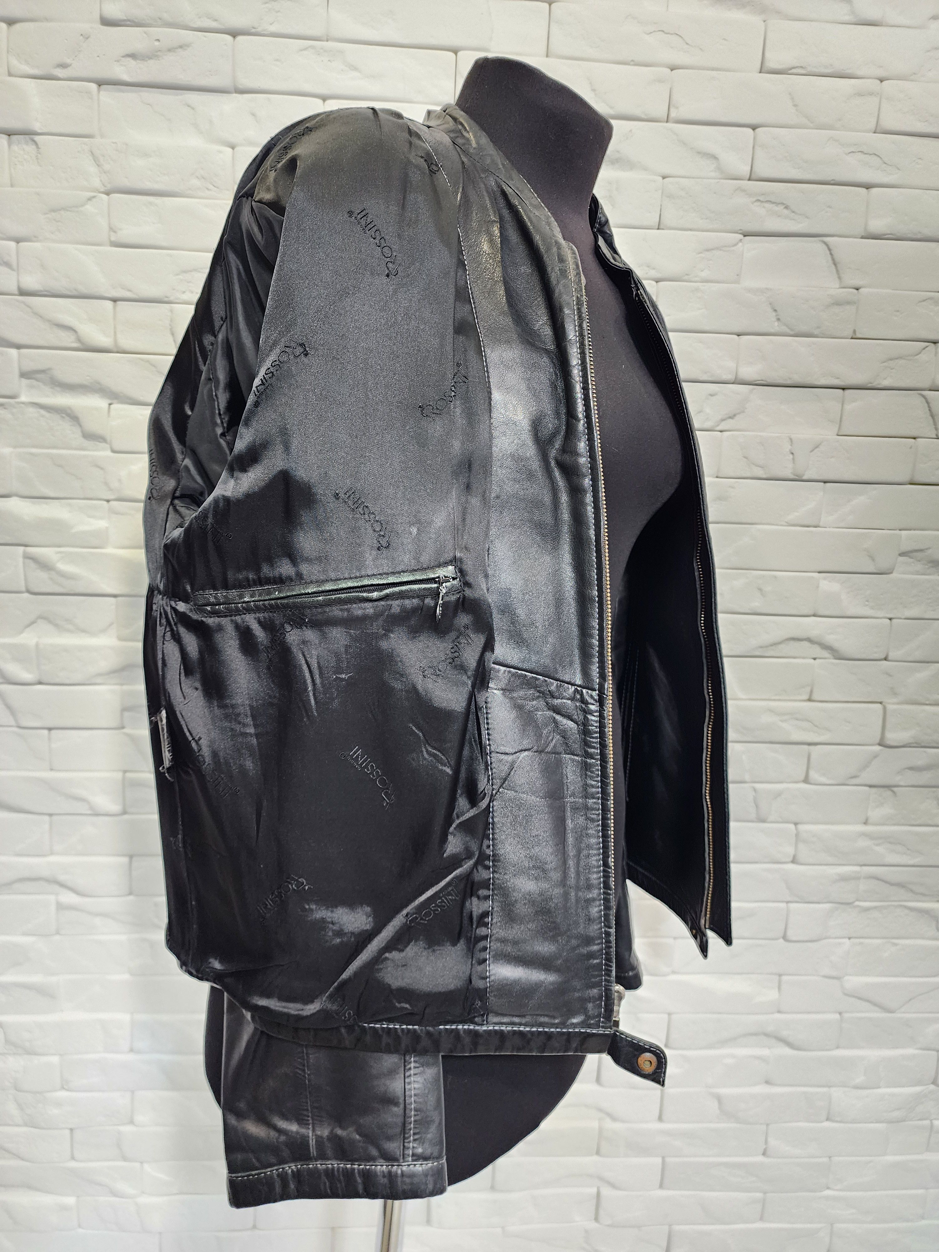 Genuine Leather Men's Black Genuine Leather Jacket: Zippered Pockets, Size US L / EU 52-54 / 3 - 10 Thumbnail