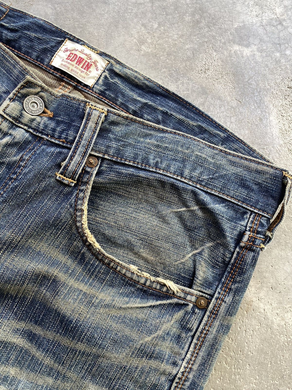 Edwin × If Six Was Nine Vintage Edwin Distressed Jeans Size US 34 / EU 50 - 22 Thumbnail