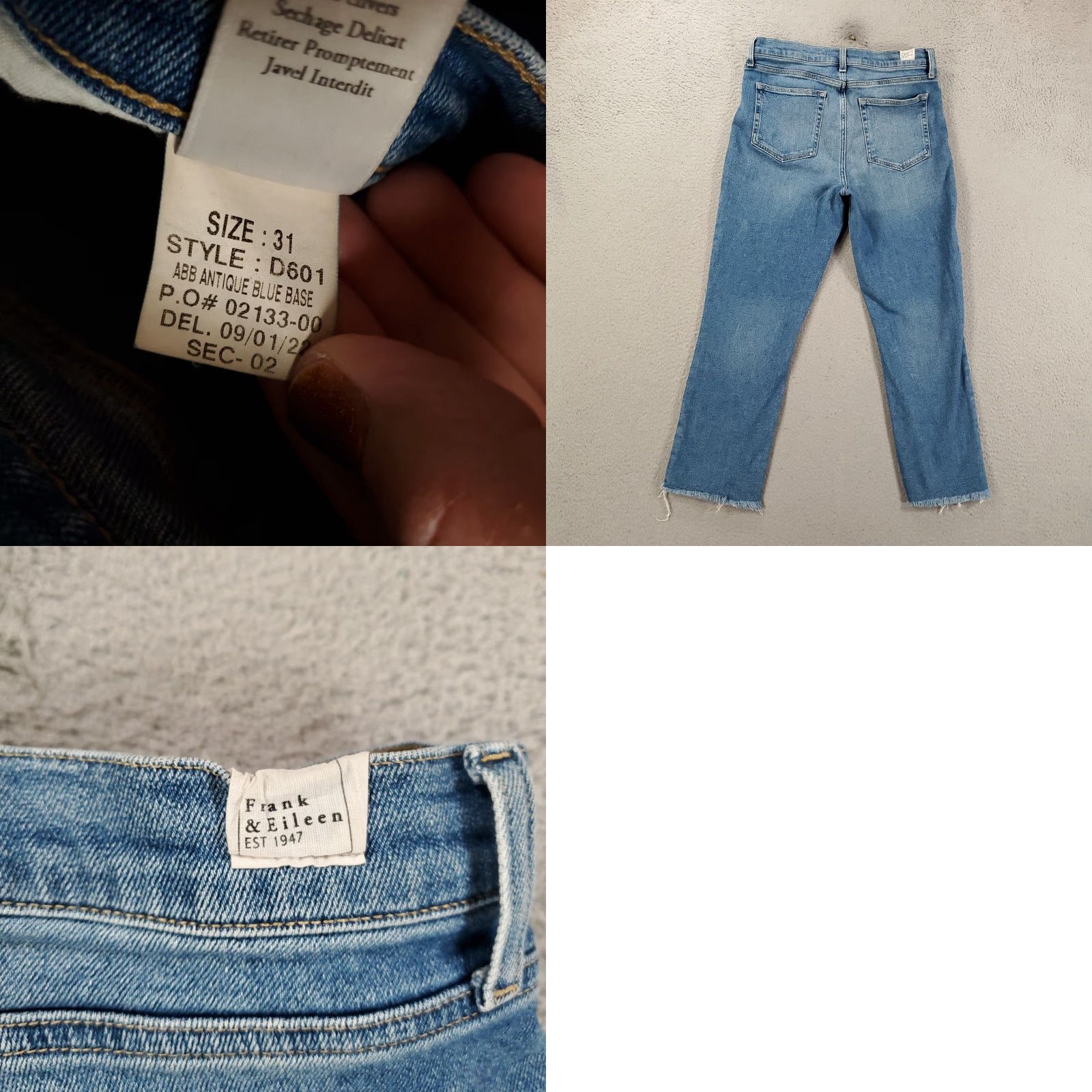 Frank & Eileen FRANK & EILEEN Cork Jeans Womens 31 Blues Denim Ankle 5-Pocket Stretch Cotton Spandex Regular Zip Button Vintage? No. Size 24" / US 00 / IT 34 - 8 Thumbnail
