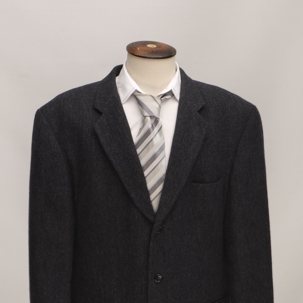 Hugo Boss Vintage Blazer Jacket Hugo Boss Lambs Wool Dark Gray Size 46R - 2 Thumbnail