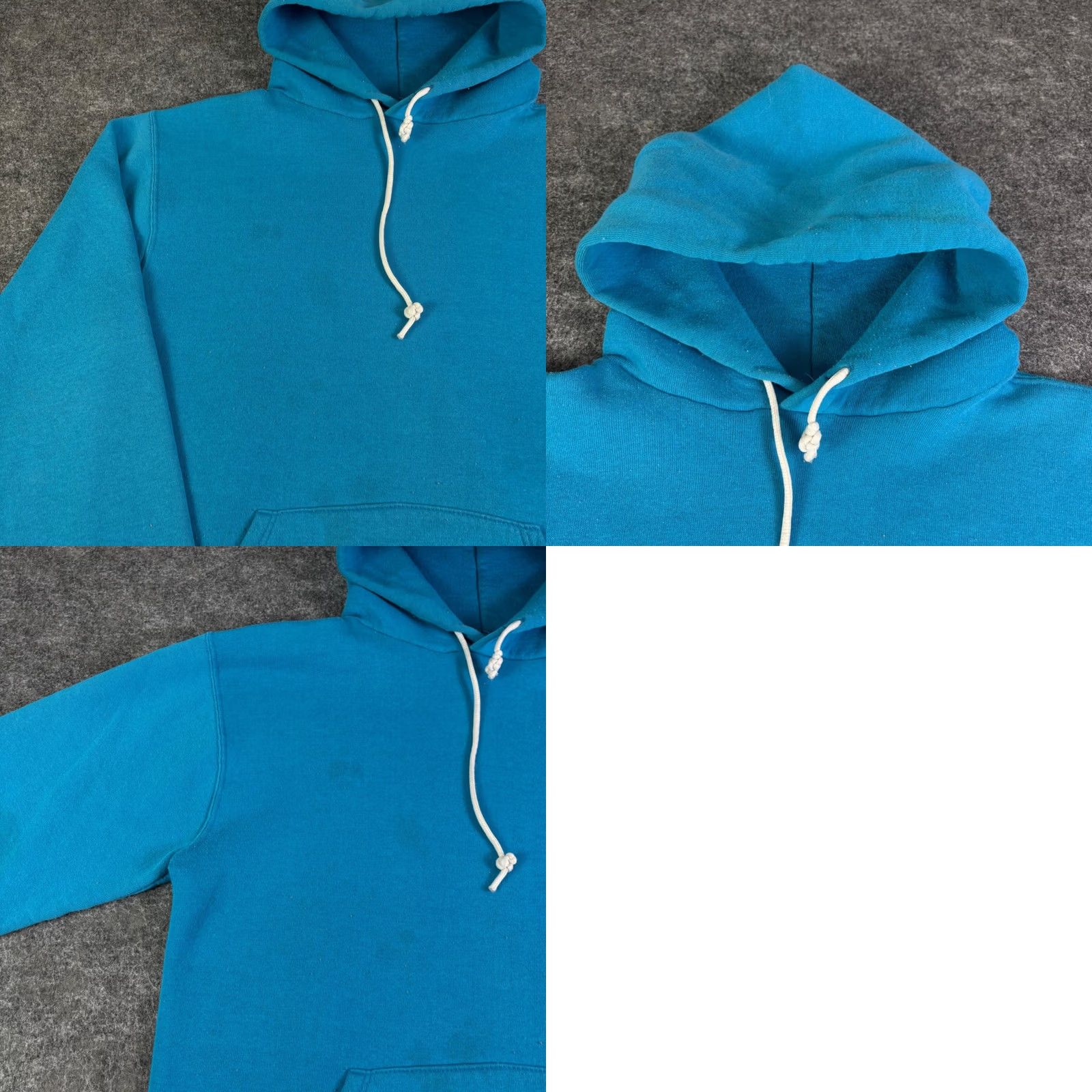 Vintage VINTAGE Pullover Hoodie Turquoise Blue Sweatshirt Mens M Lined Hood Size US M / EU 48-50 / 2 - 8 Thumbnail