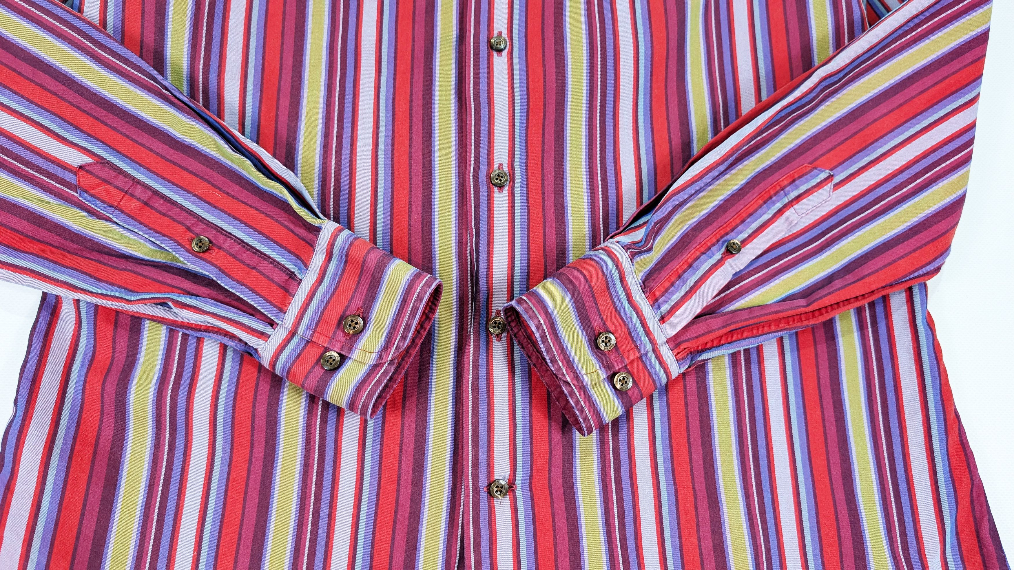 Etro ETRO Milano Multicolor Cotton Silk Striped Shirt Size 39 Size US M / EU 48-50 / 2 - 7 Thumbnail