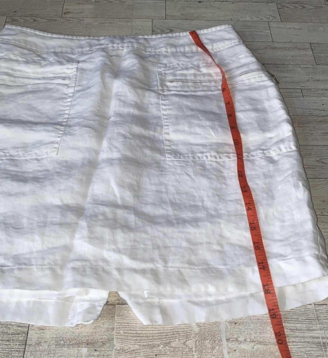 Willi Smith Willi Smith, White, Linen Blend, Mini/Midi Pencil Skirt Size 28" / US 6 / IT 42 - 9 Thumbnail