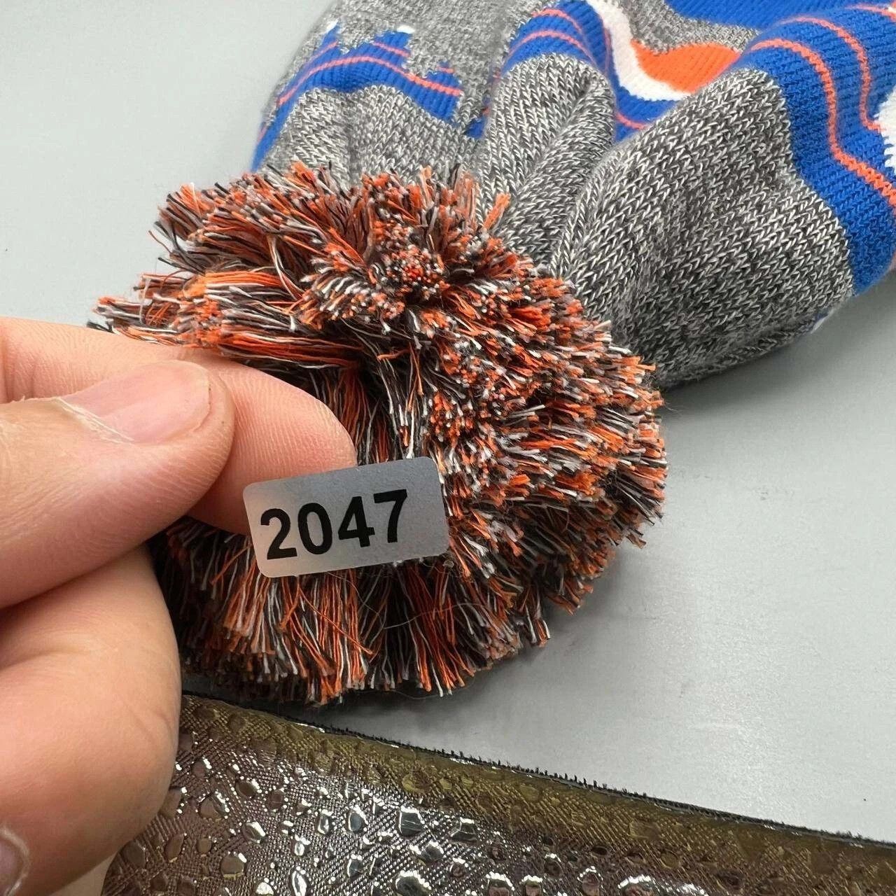 L.L. Bean L.L. Bean Hat Men Blue Gray Cuffed Beanie Pom Pom Cap Adult Size ONE SIZE - 3 Thumbnail