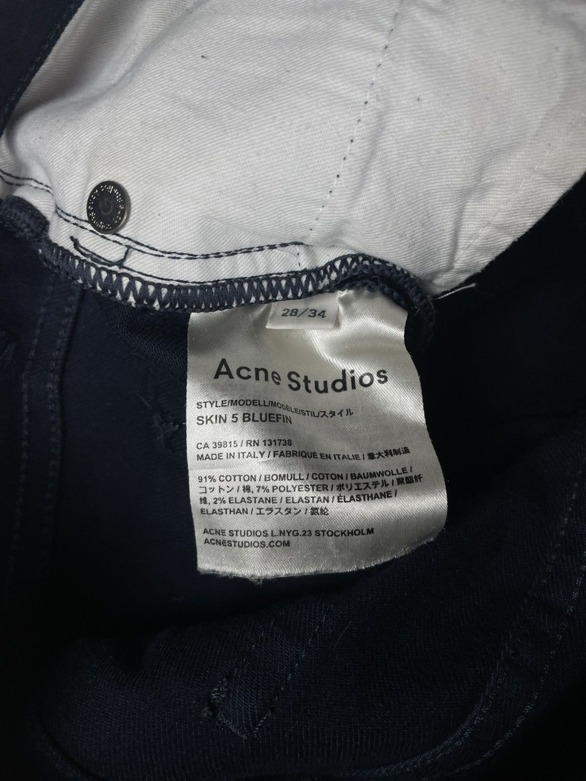 Acne Studios Acne Studios W28 L34 Skin 5 BlueFin Navy Slim Fit Womens EGV Size 28" / US 6 / IT 42 - 5 Thumbnail