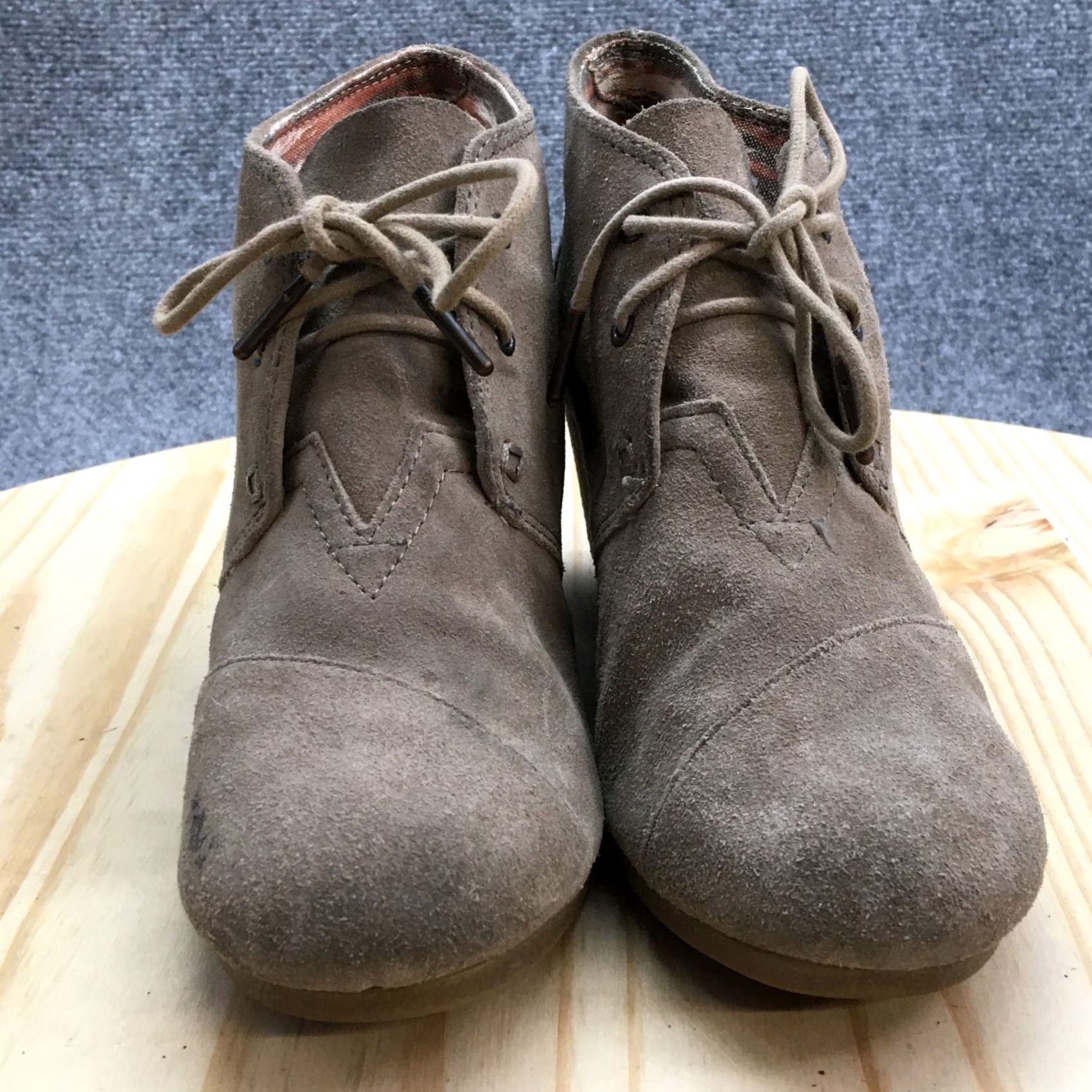 Toms TOMS Boots Women Chukka Wedge Brown Faux Suede Round Toe Casual Comfort Boots Mens? Size US 8 / IT 38 - 6 Thumbnail