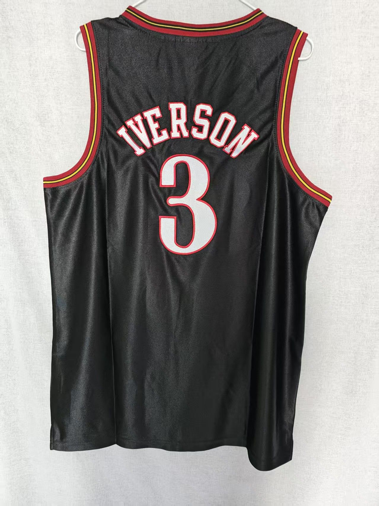 76ers #3 Allen Iverson Jersey Double Stitched Black L