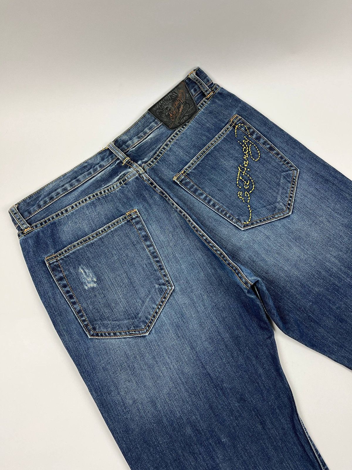 Ed Hardy Ed Hardy Distressed Embroidered Pocket Y2K Denim Size US 36 / EU 52 - 8 Thumbnail