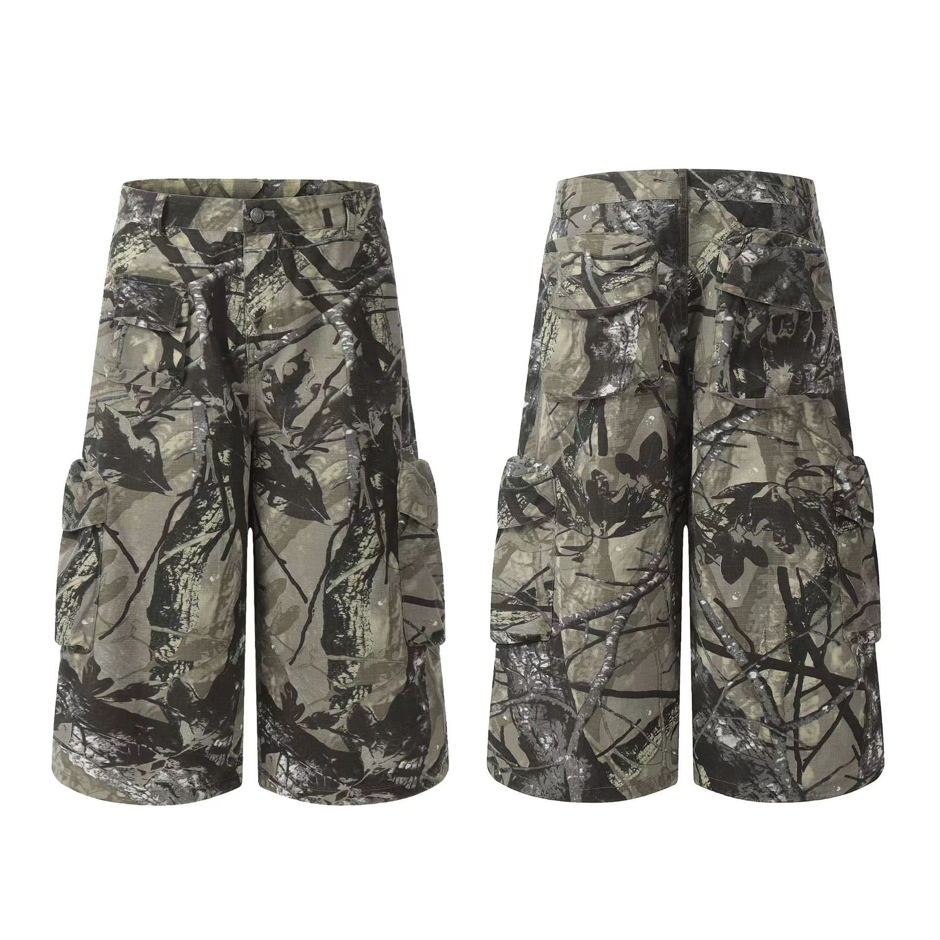Japanese Brand × Vintage Camouflage casual baggy workwear wide leg shorts Size US 32 / EU 48 - 5 Thumbnail
