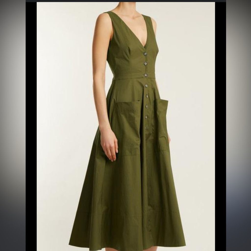 Other Saloni Zoe zoey dress cutout uk 8 is US 4 military green Size S / US 4 / IT 40 - 2 Thumbnail