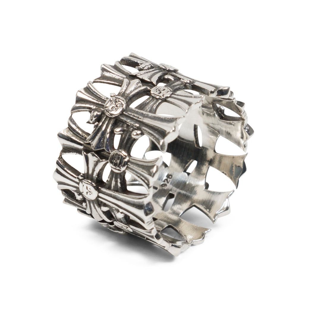 RIPNDIP RIPNDIP CHROME CROSS RING (SILVER) Size ONE SIZE - 2 Thumbnail