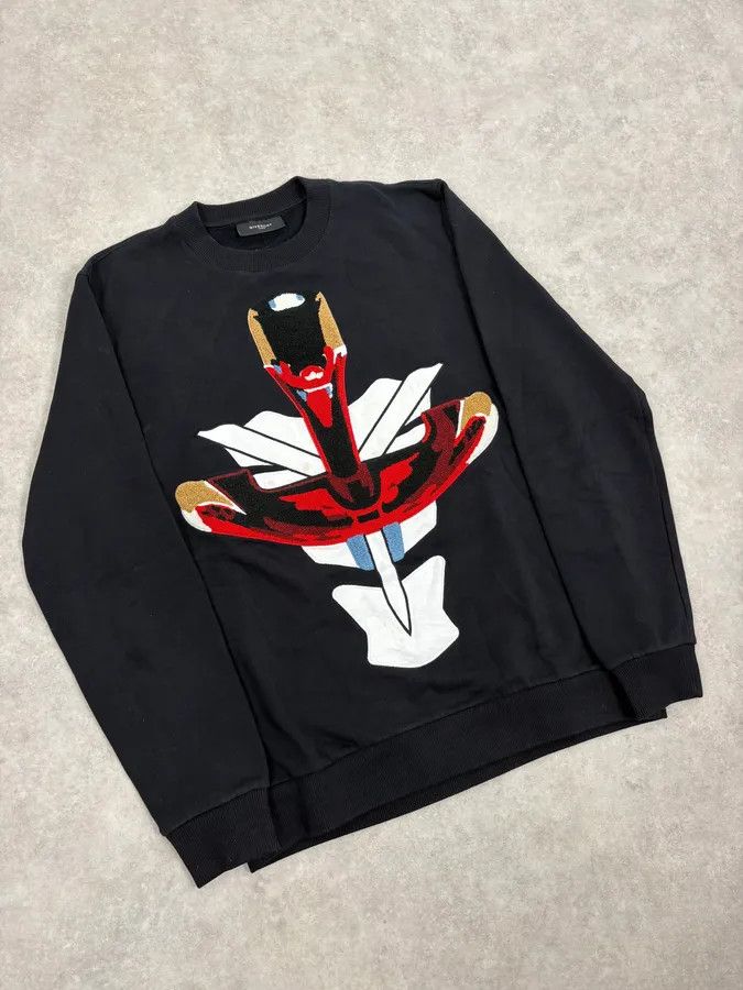 Givenchy AW2014 Givenchy Black Contemporary Crewneck Sweater by Riccardo Tisci Size US M / EU 48-50 / 2 - 4 Thumbnail