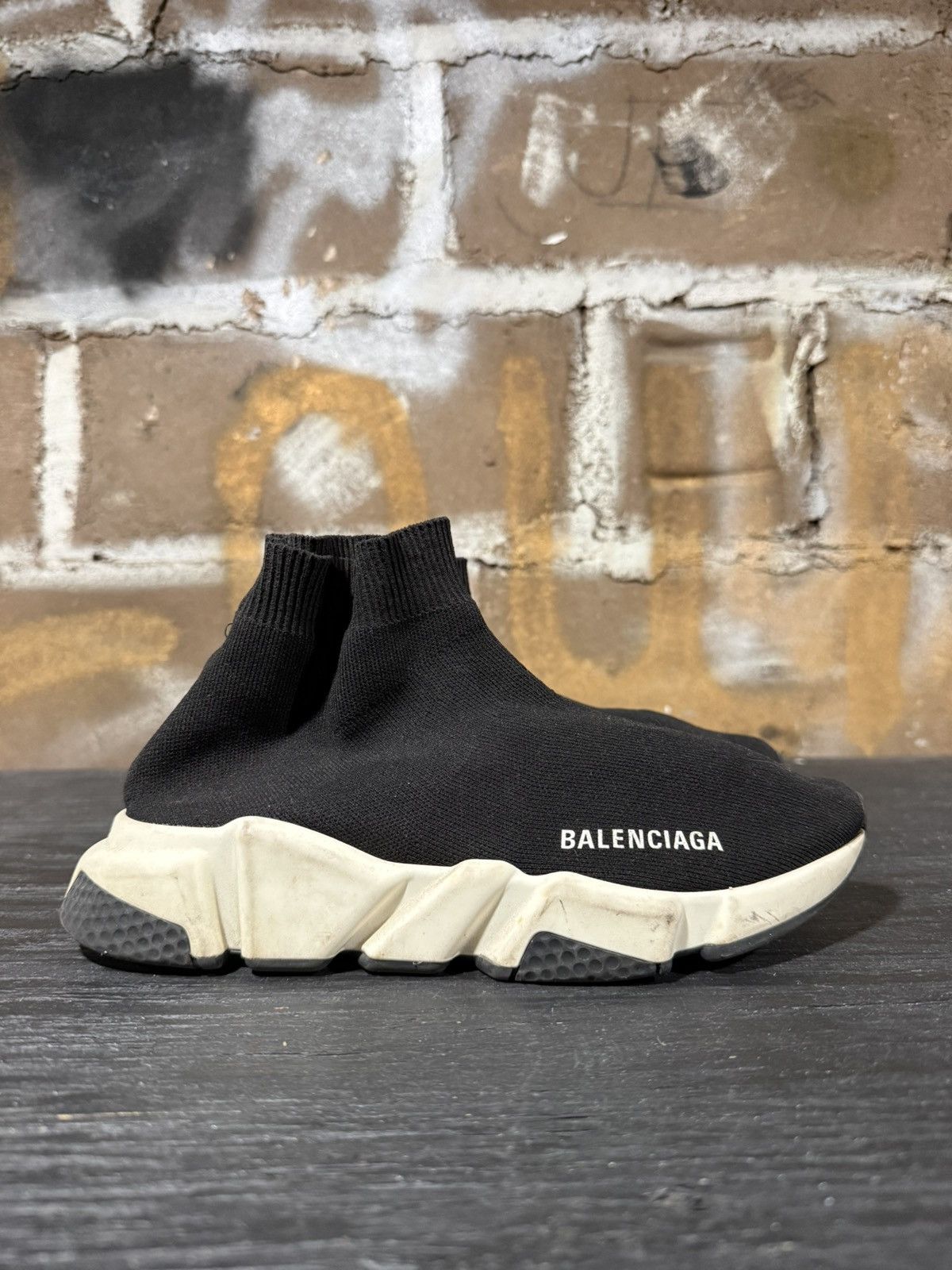 Balenciaga Balenciaga Speed Trainer Black Knit Fabric Slip On Womens 8 Size US 8 / IT 38 - 1 Thumbnail
