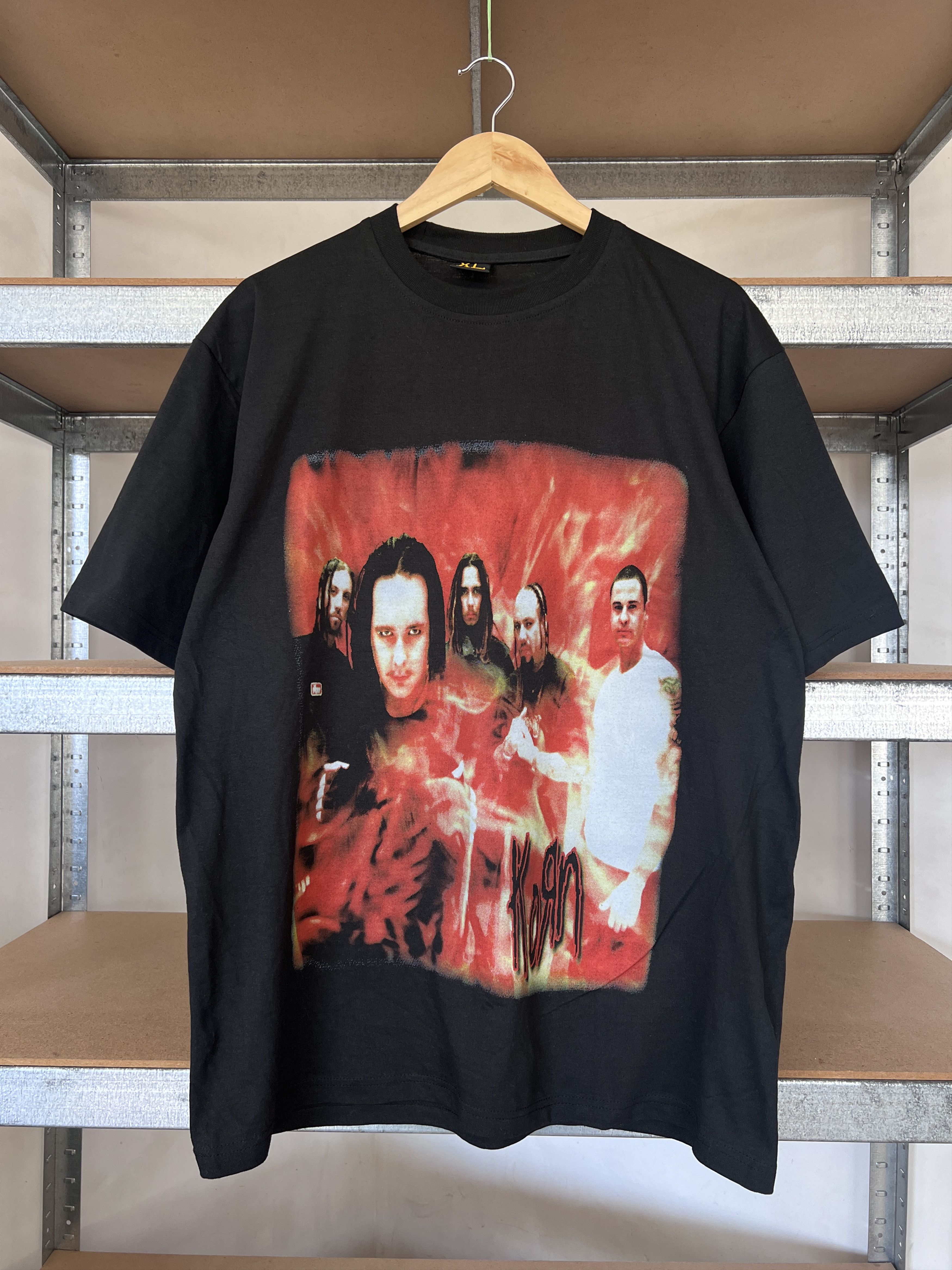 image of Band Tees x Rock T Shirt Korn Vintage 90's Rock Band Tee in Black, Men's (Size XL)