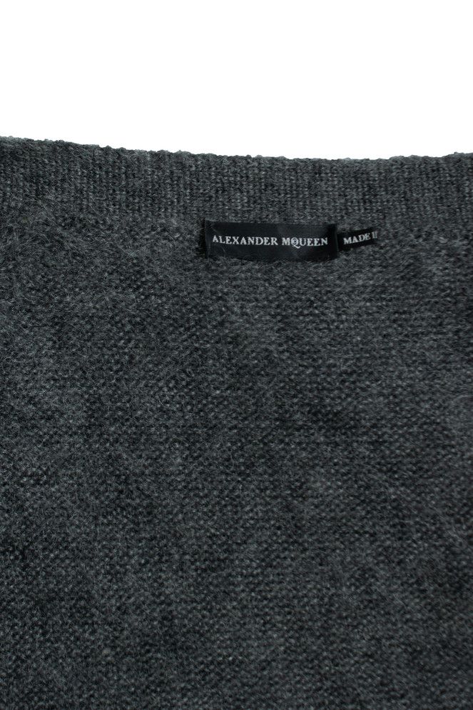 Alexander McQueen Alexander McQueen, Grey distressed cardigan Size US M / EU 48-50 / 2 - 5 Thumbnail