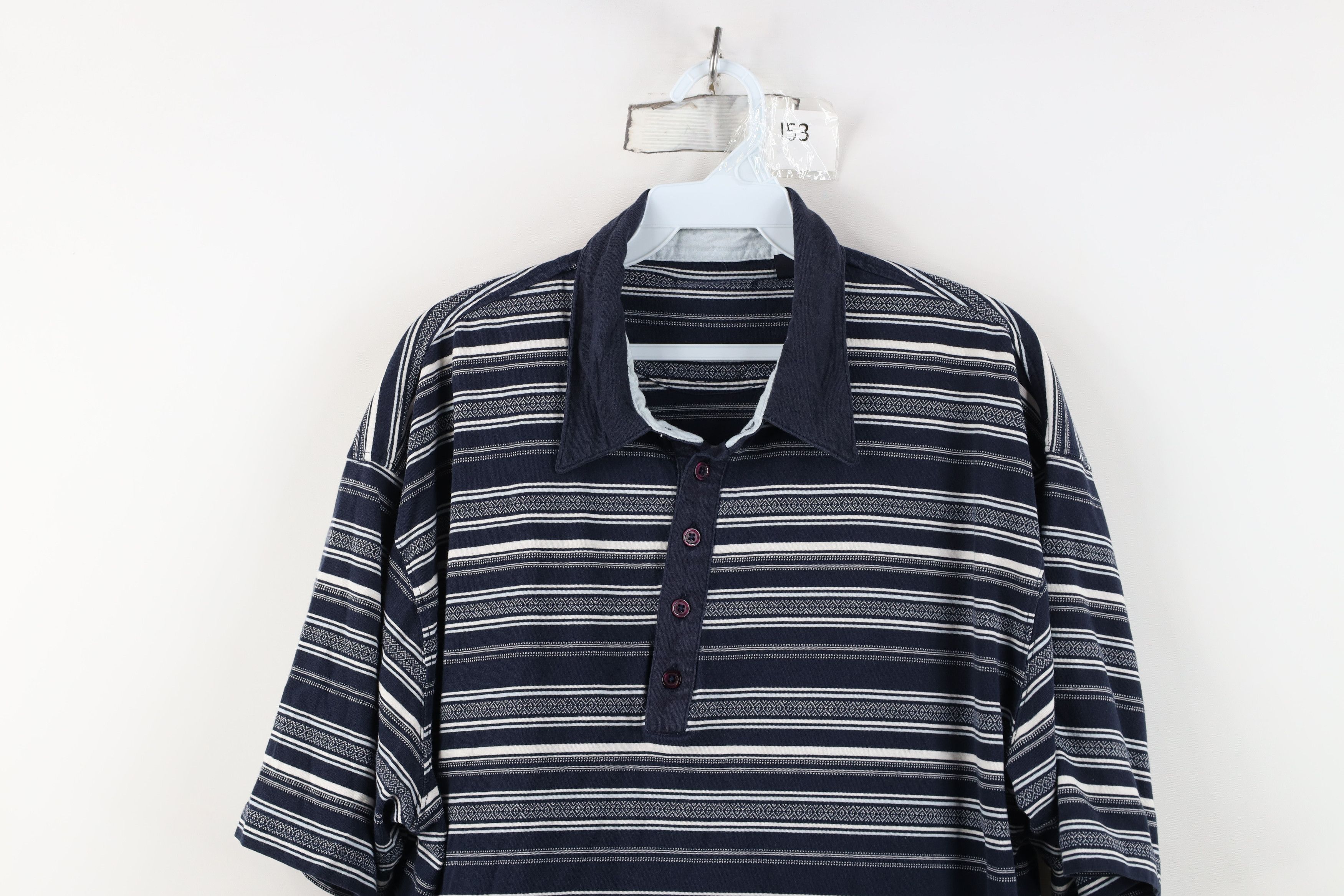 Vintage Vintage 90s Streetwear Fair Isle Knit Golf Polo Shirt Blue Size US XL / EU 56 / 4 - 2 Thumbnail