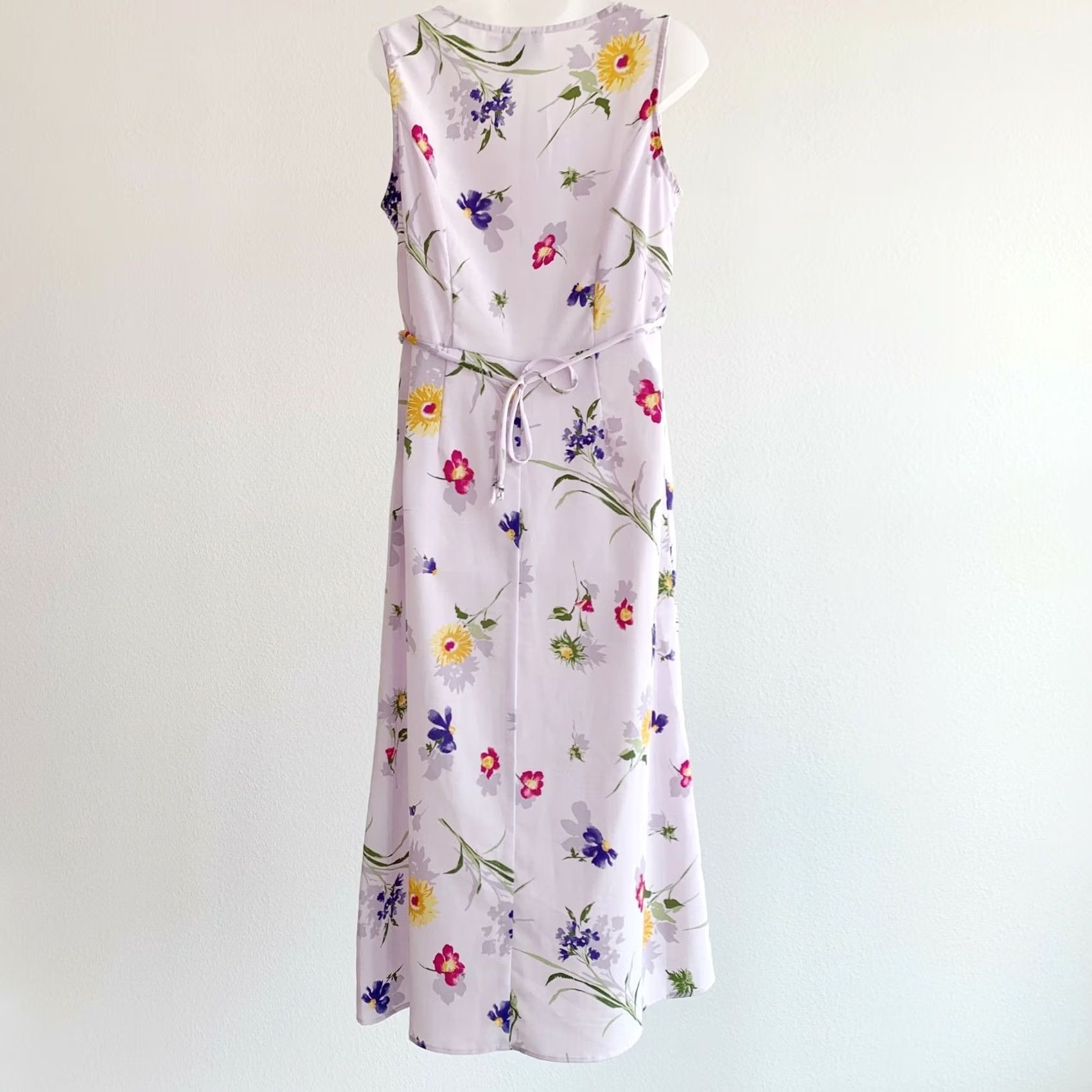 Blair Joni Blair Vintage 90s Purple Floral Long Sleeveless A-Line Dress 9/10 Womens Size M / US 6-8 / IT 42-44 - 4 Thumbnail