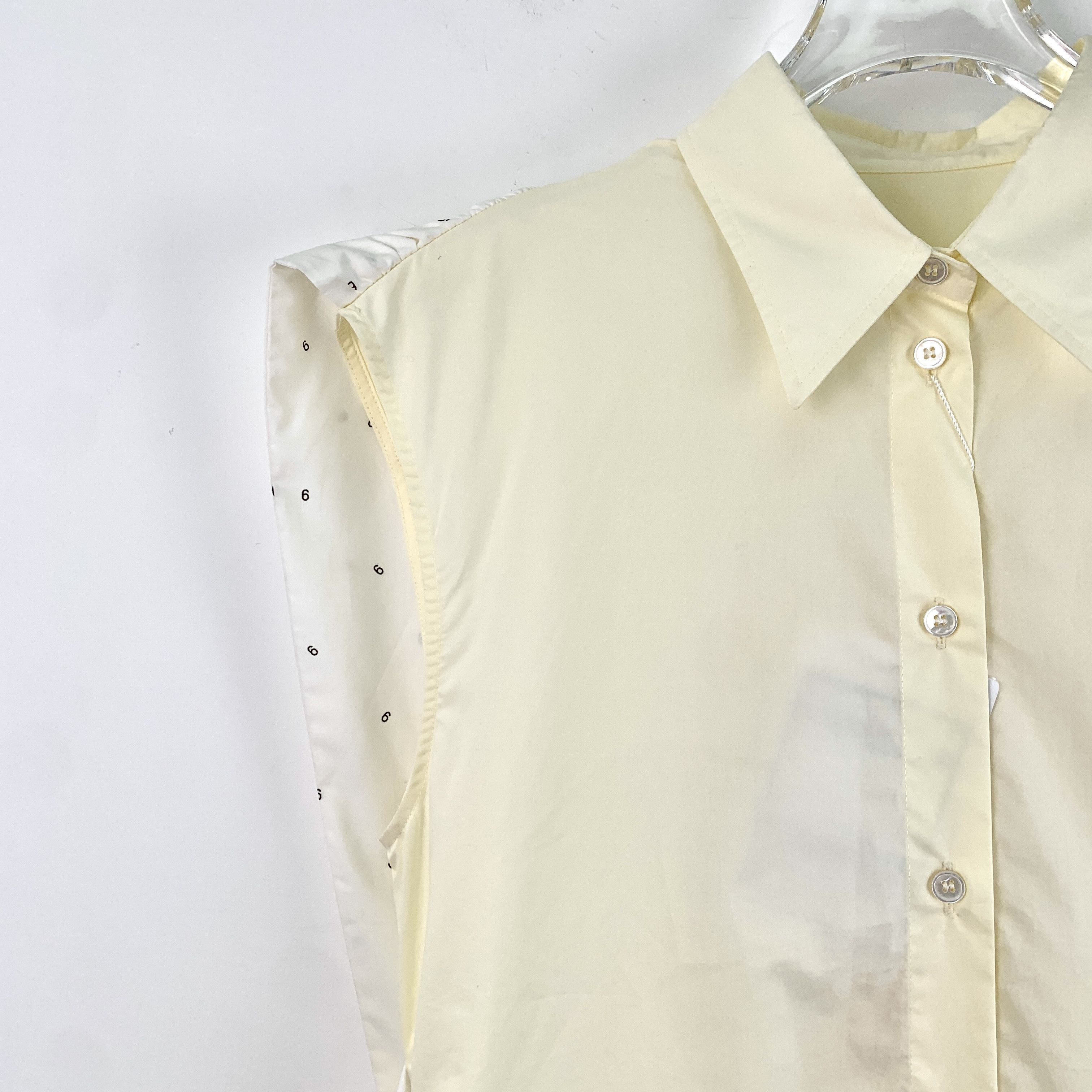 Maison Margiela Maison Margiela Sleeve Print Cotton Shirt Beige (Size S) Size S / US 4 / IT 40 - 7 Thumbnail