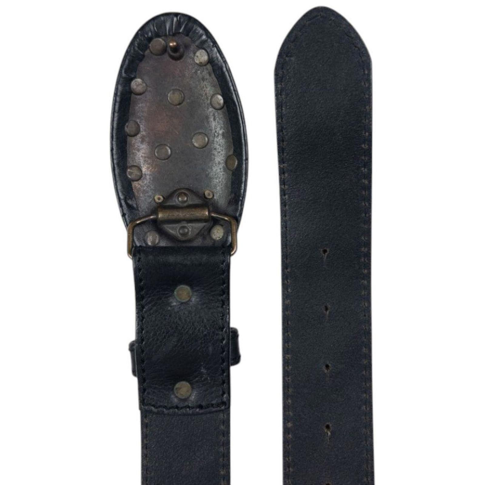 Armani Vintage Armani Jeans Embroidered Leather Belt Size W38 Size ONE SIZE - 8 Thumbnail