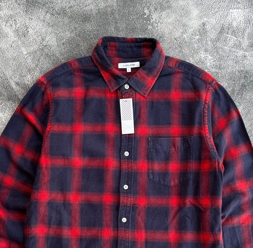 Japanese Brand GLOBAL WORK Veterano Flanel Shirt Size US L / EU 52-54 / 3 - 2 Thumbnail