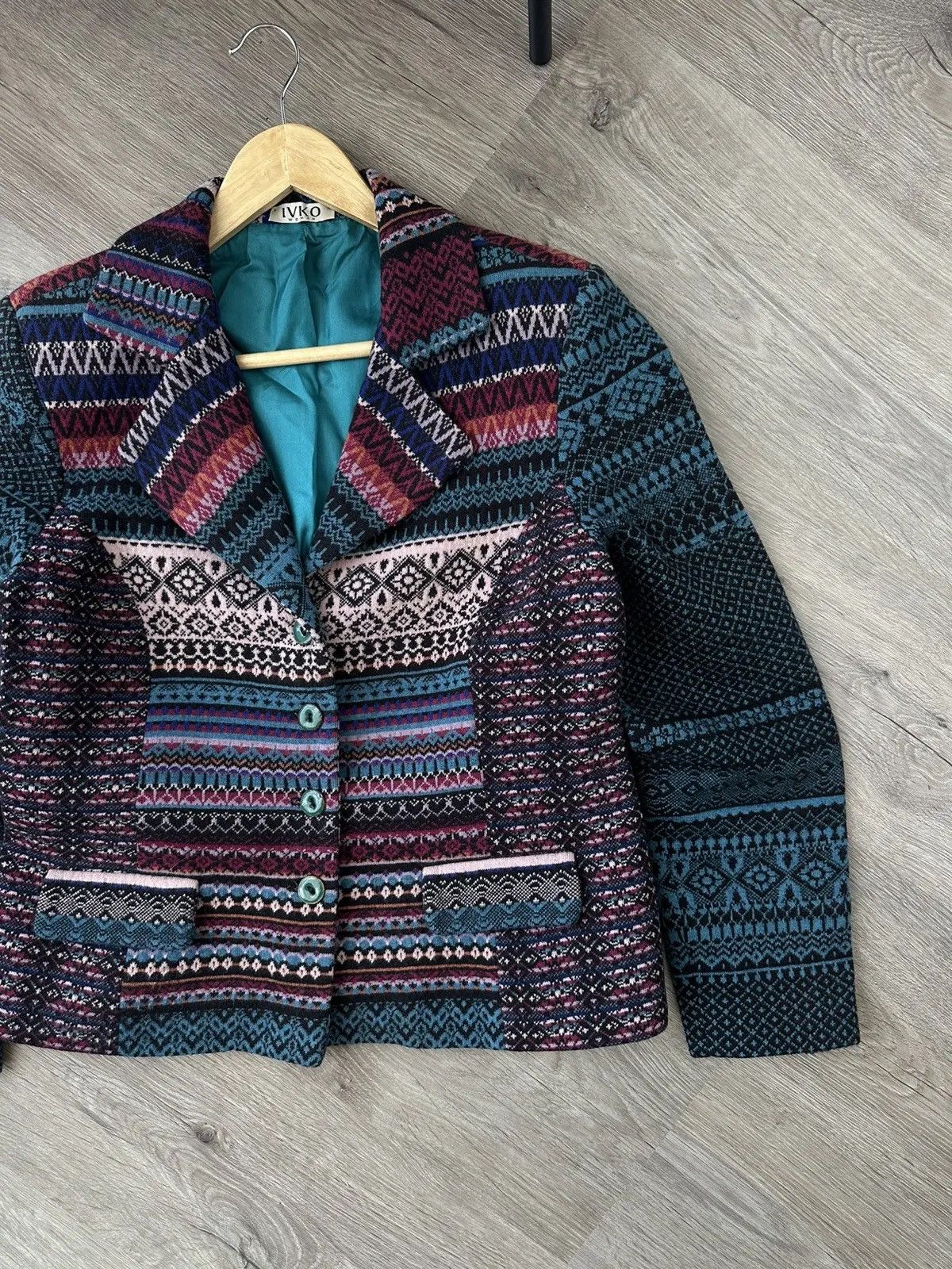 Missoni Vintage Ivko Woman Wool Ornaments Multicolour Blazer Jacket Size M / US 6-8 / IT 42-44 - 5 Thumbnail
